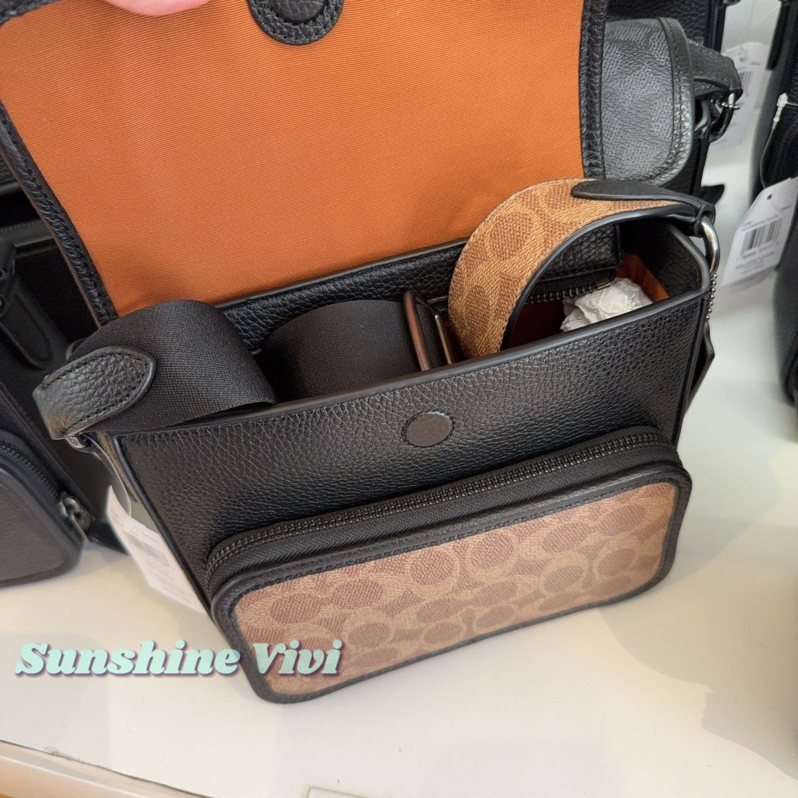 Coach NWT Coach CZ396 Sullivan Flap Crossbody Bag Tan/Black Size ONE SIZE - 7 Thumbnail