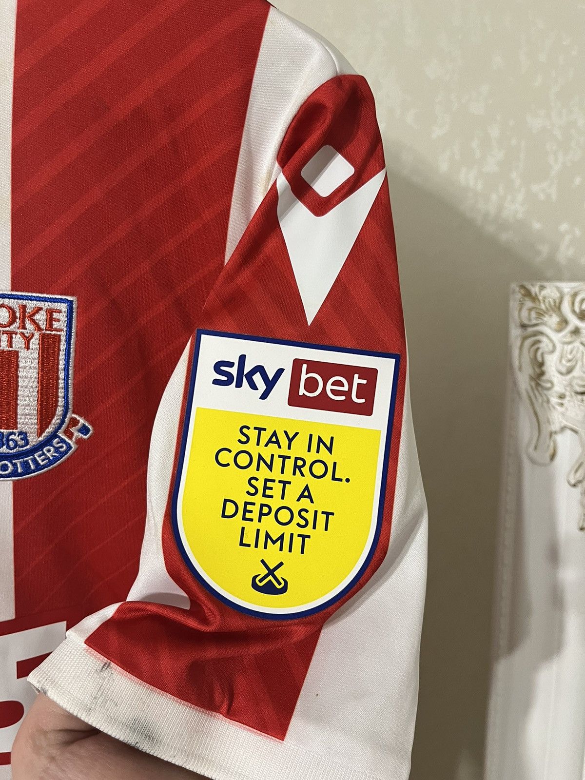 Other Macron Stoke City #21 Duhaney Match Worn Home Jersey Size US M / EU 48-50 / 2 - 5 Thumbnail