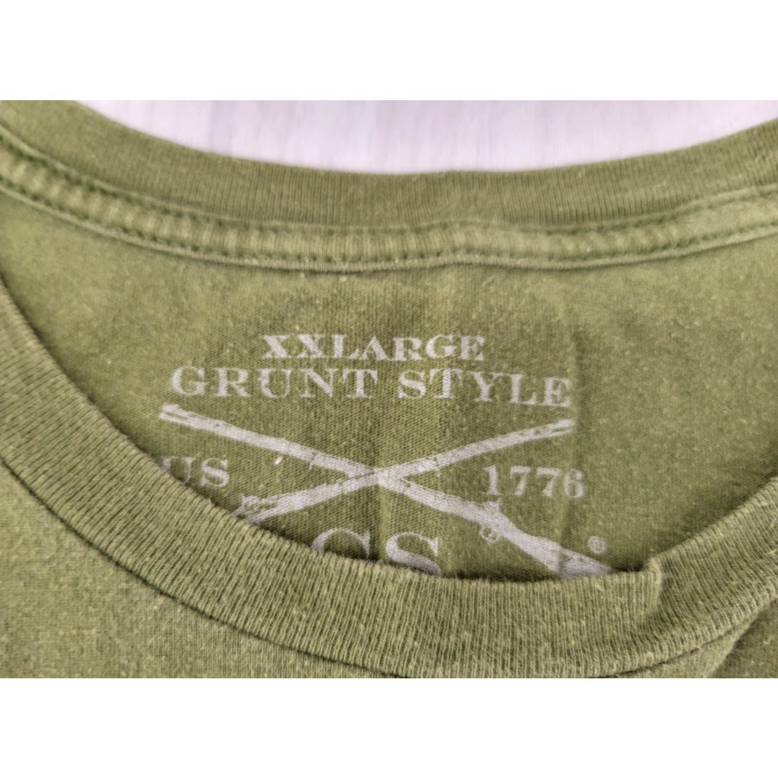 Vintage Grunt Style Defend By Any Means Men’s T-Shirt 2XL Green Black Crew Neck Short Sleeve USA Graphic Size US XXL / EU 58 / 5 - 8 Thumbnail