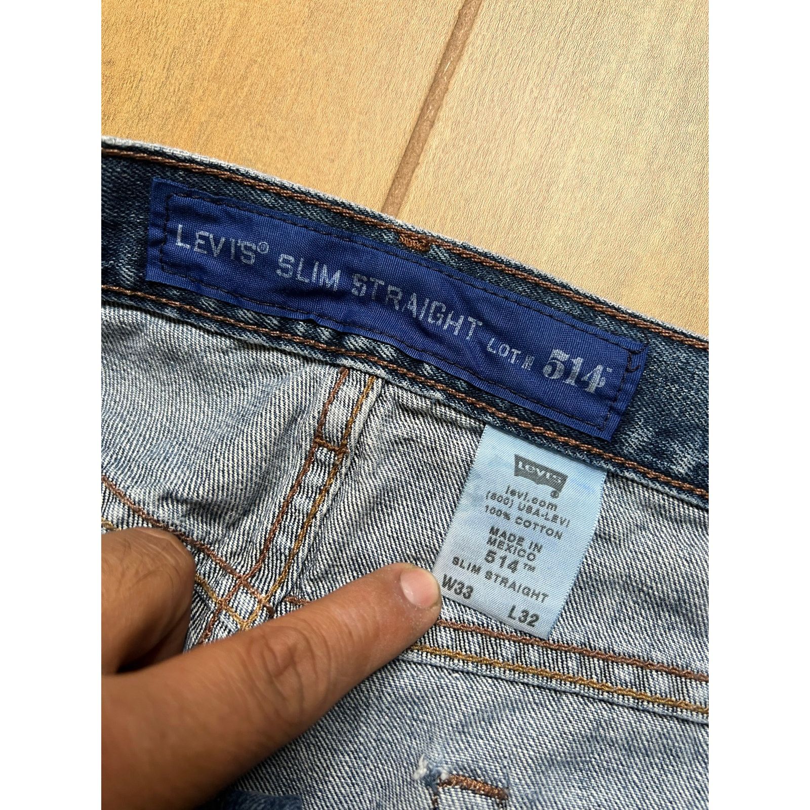 Levi's Vintage Levis 514 Slim Straight 33x32 Blue Jeans Denim Fade Size US 33 - 4 Thumbnail