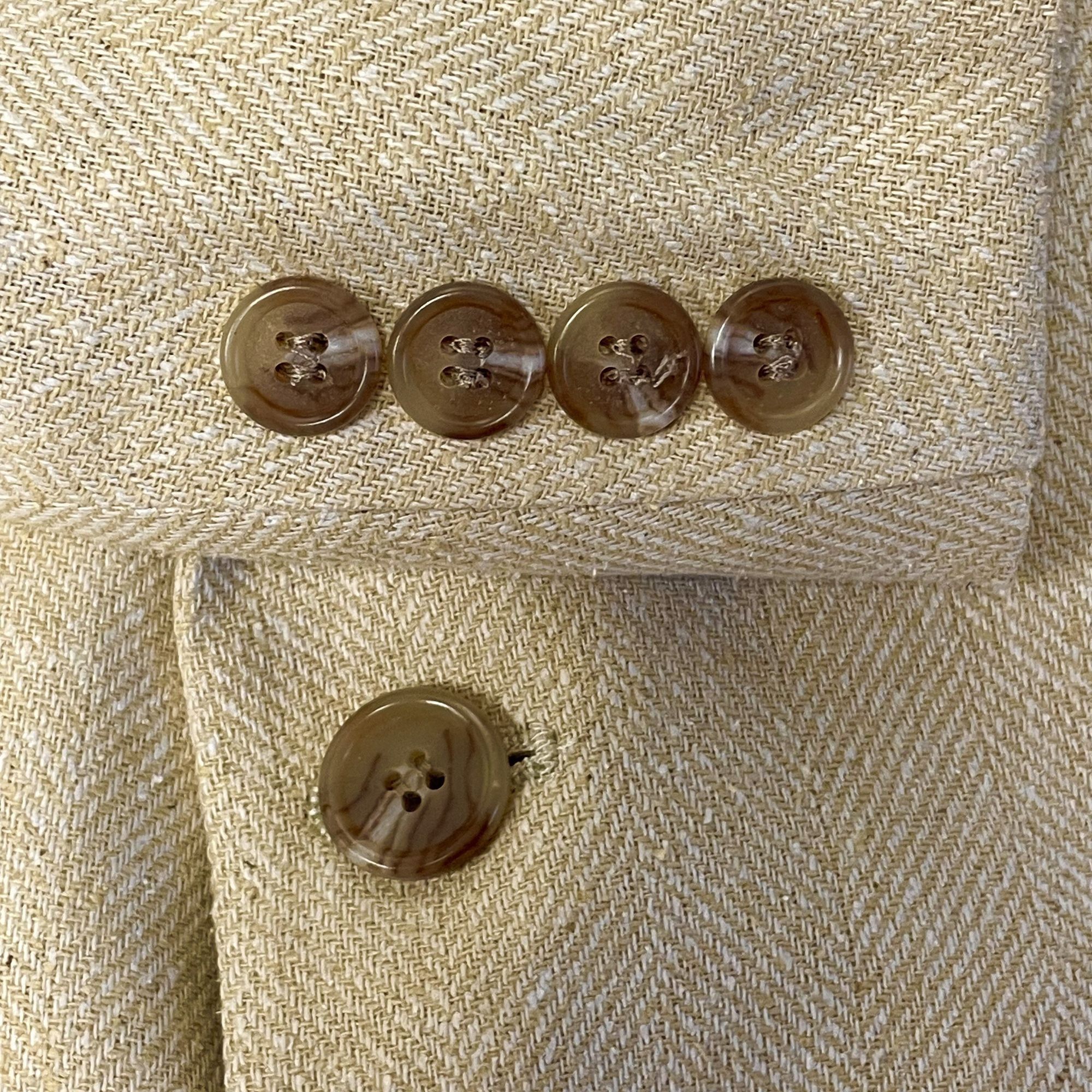 Other Vtg Matka SILK Beige Sport Coat HERRINGBONE Tropical Jacket Size 50R - 4 Thumbnail