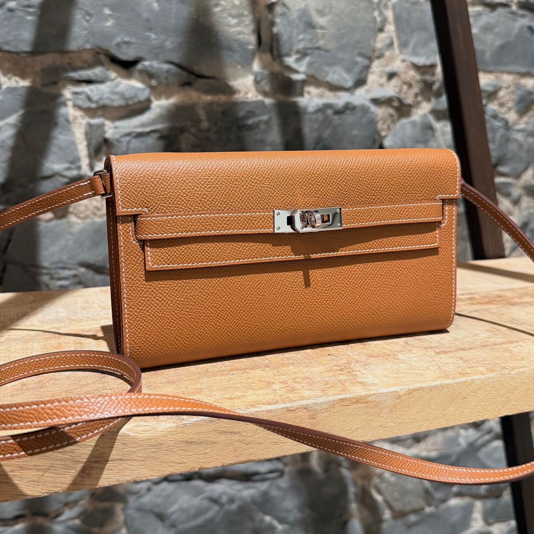 Hermes Hermès 2020 Gold Epsom Kelly Classique To Go Wallet on Strap Size ONE SIZE - 3 Thumbnail
