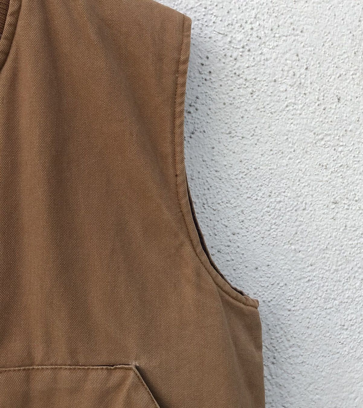 Japanese Brand Wells Lamont Mens Brown Canvas Vest Quilted Lined Full Zip Size US XL / EU 56 / 4 - 12 Thumbnail