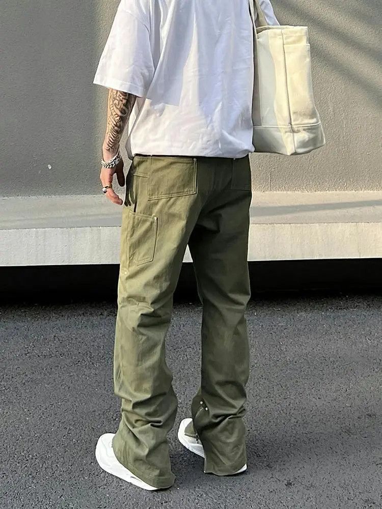 Japanese Brand × Jean Ankle Zip Khaki Stacked Panel Denim Jeans Size US 34 / EU 50 - 3 Thumbnail