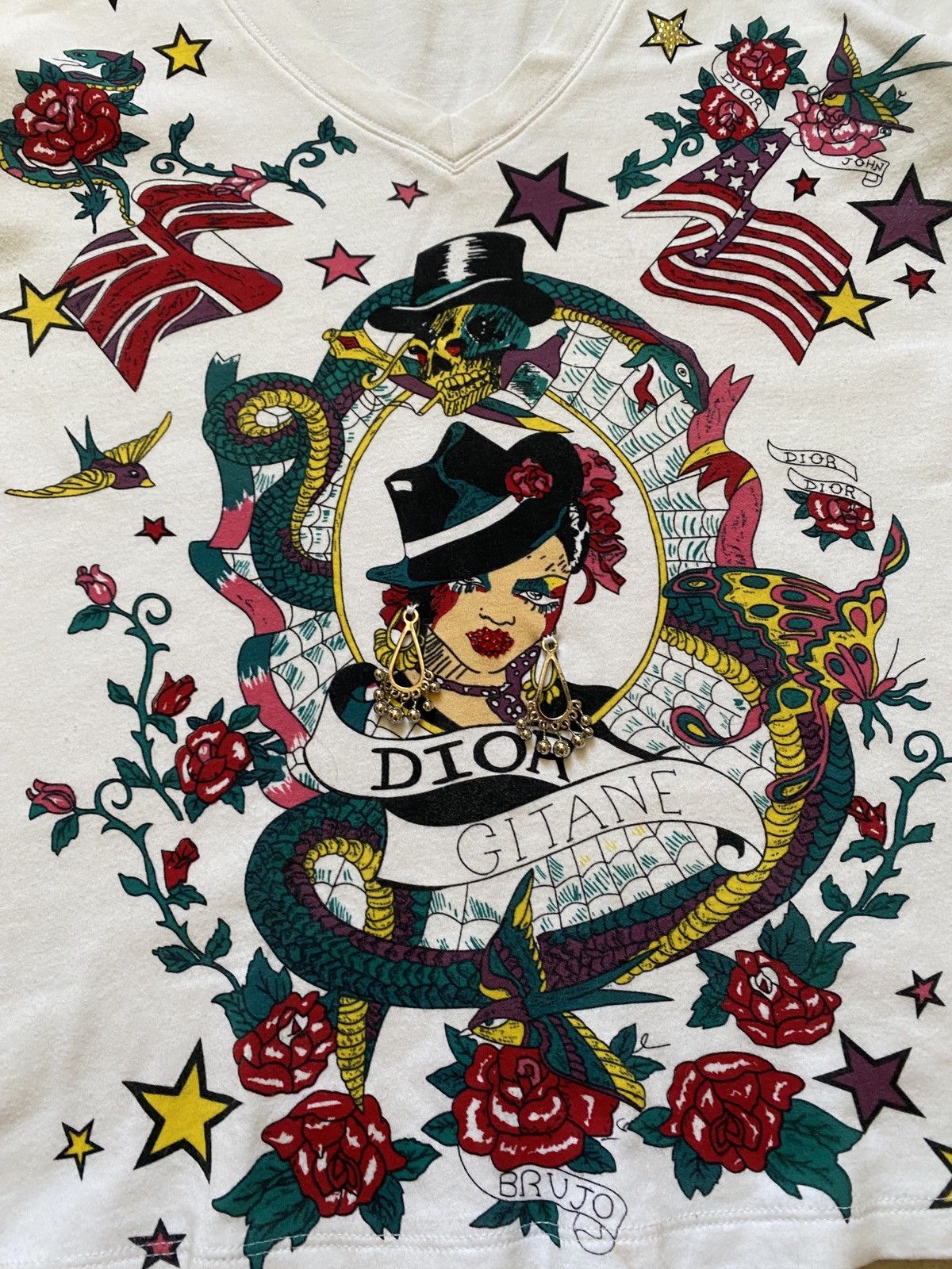 Dior vintage Christian Dior John Galliano Gitane Tattoo T Shirt Size M / US 6-8 / IT 42-44 - 2 Thumbnail