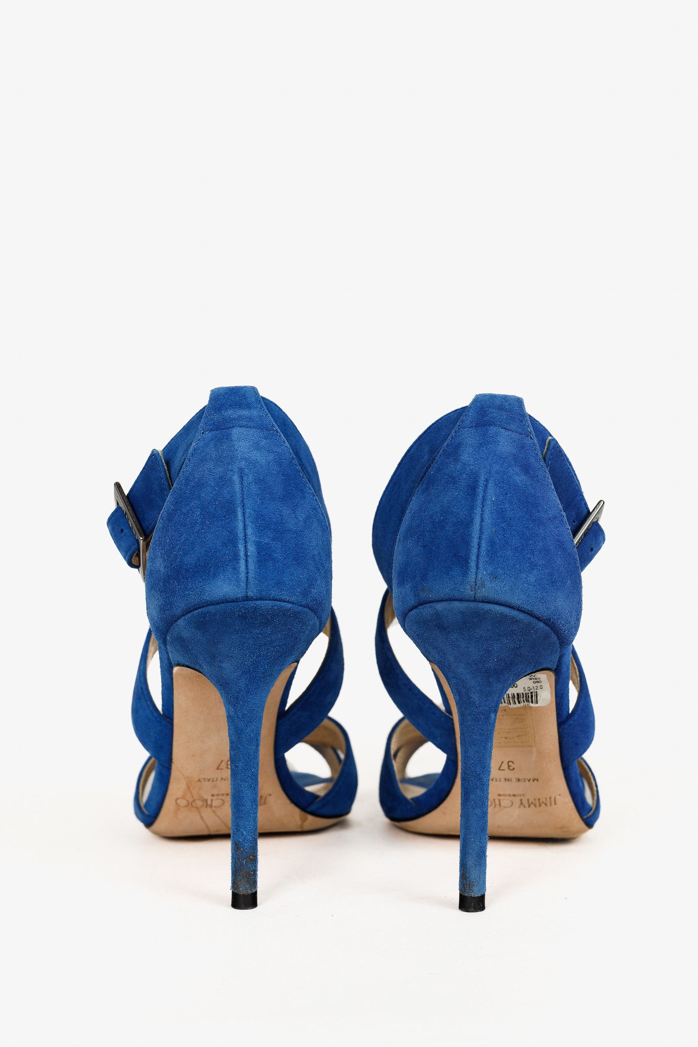 Jimmy Choo Jimmy Choo Lottie Aegean Suede Strappy Sandals Size US 6.5 / IT 36.5 - 3 Thumbnail
