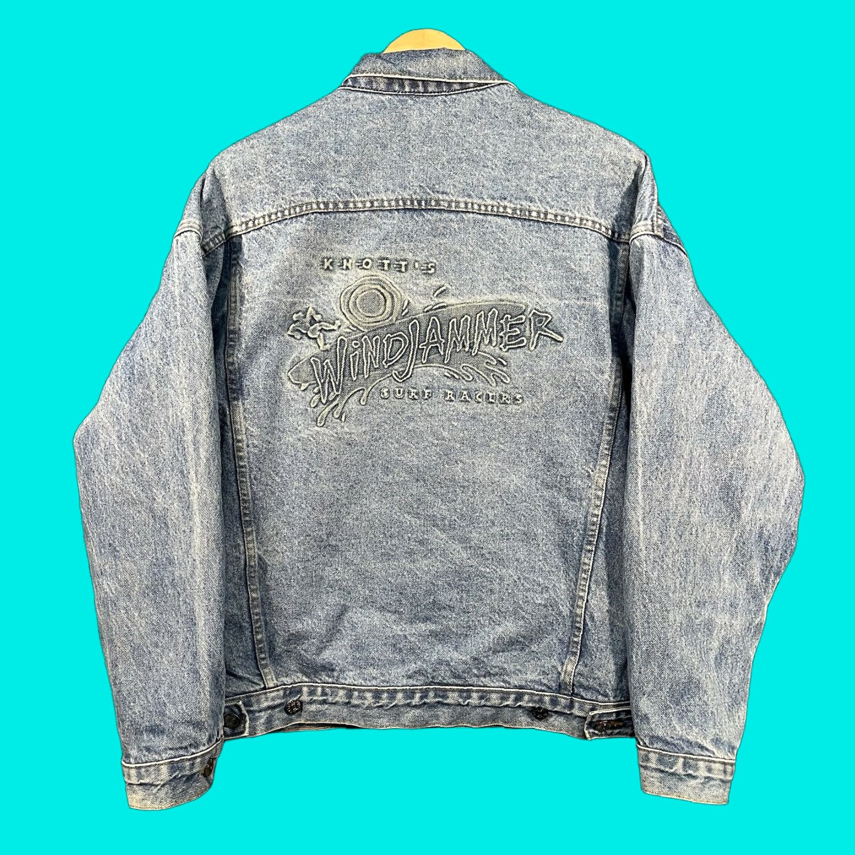 Denime VINTAGE Tyca Embossed Denim Jacket Mens Large USA 90s Size US L / EU 52-54 / 3 - 1 Thumbnail