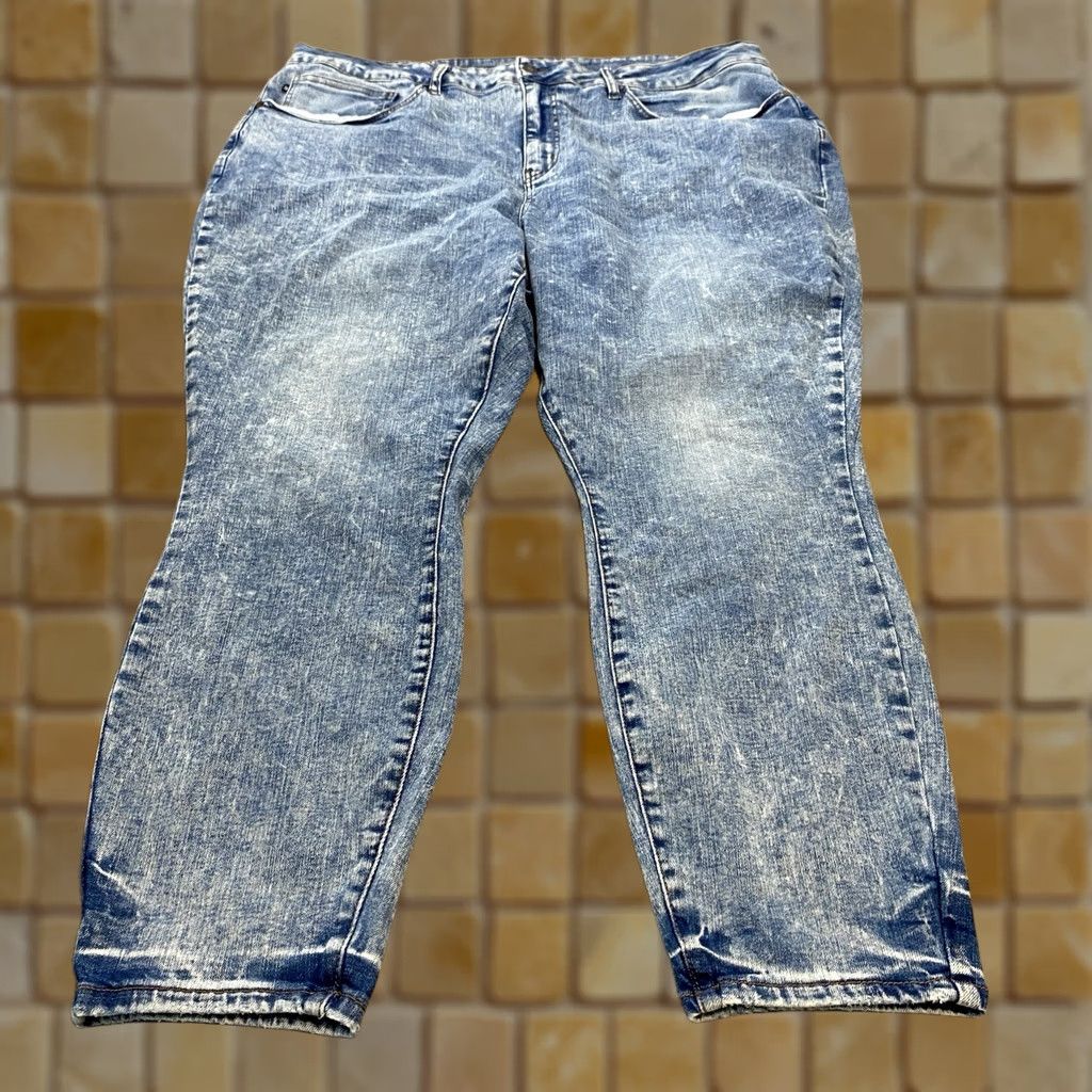 Vintage Judy Blue Jeans Women 24W Skinny Fit High Rise Stretch Denim Distressed JB88158 Size 42" / US 20 - 1 Thumbnail