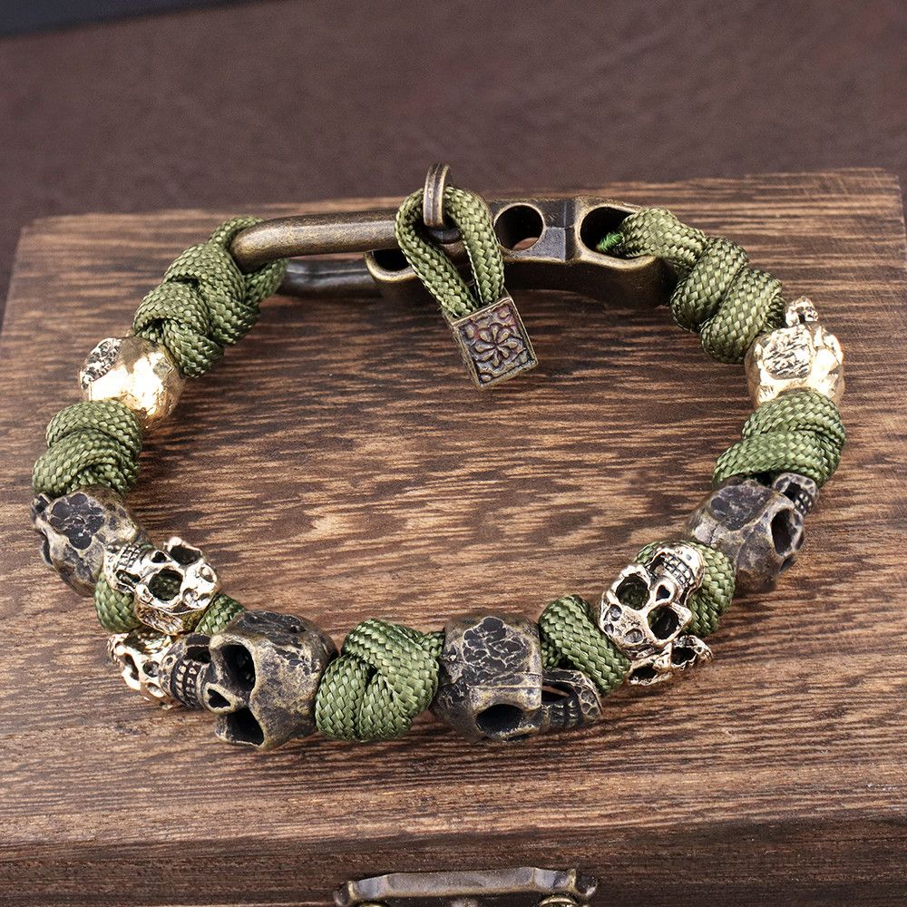 Other Adjustable Unique Skull Bracelets Handmade Woven Bracelet Size ONE SIZE - 3 Thumbnail
