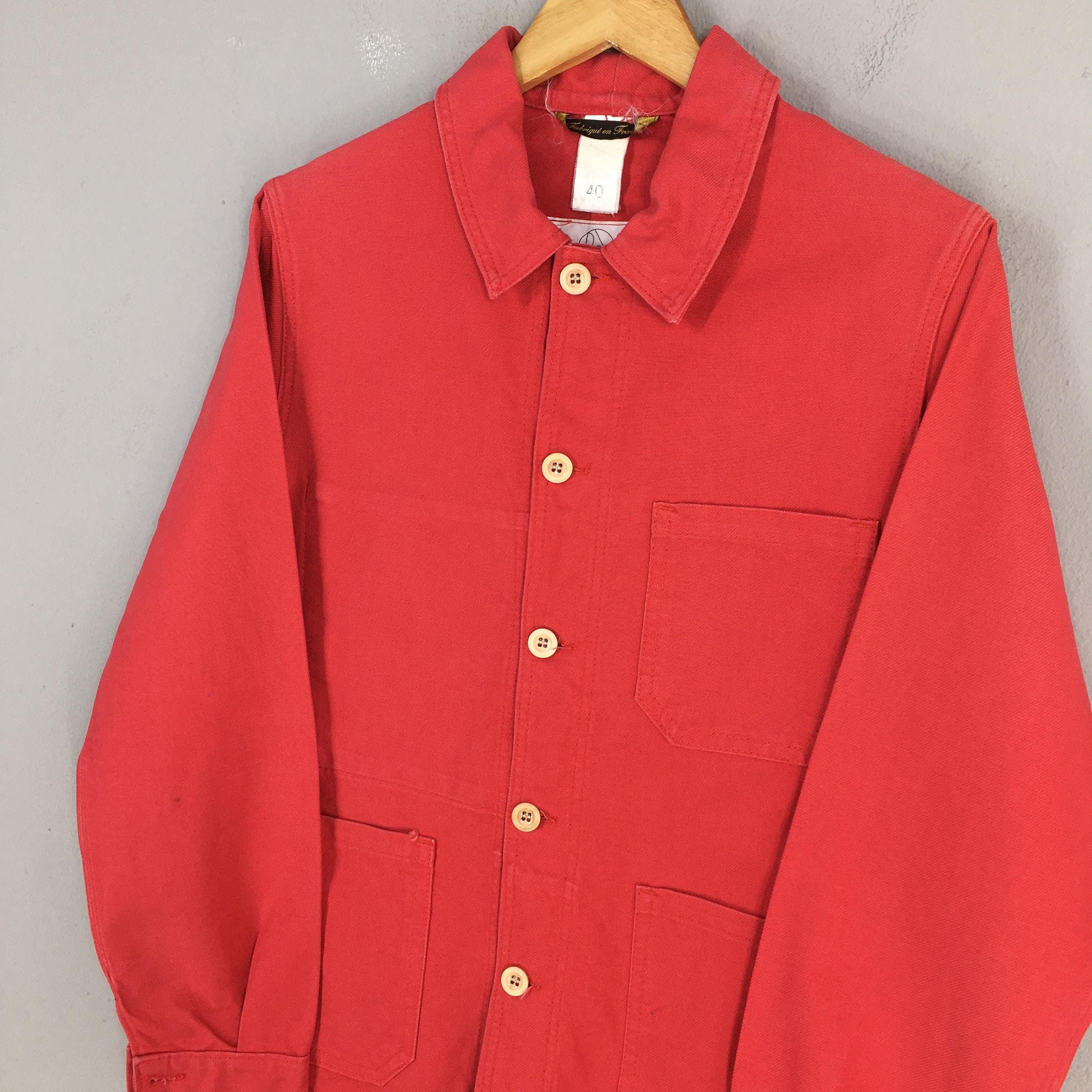 United Arrows 90s United Arrows Chore Frenchwork Button Red Jacket M Size US M / EU 48-50 / 2 - 3 Thumbnail