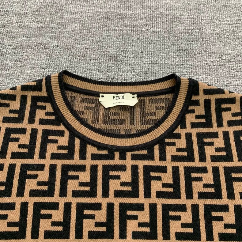 Fendi Fendi Brown double F old flower full print knitted short s Size US XS / EU 42 / 0 - 4 Thumbnail