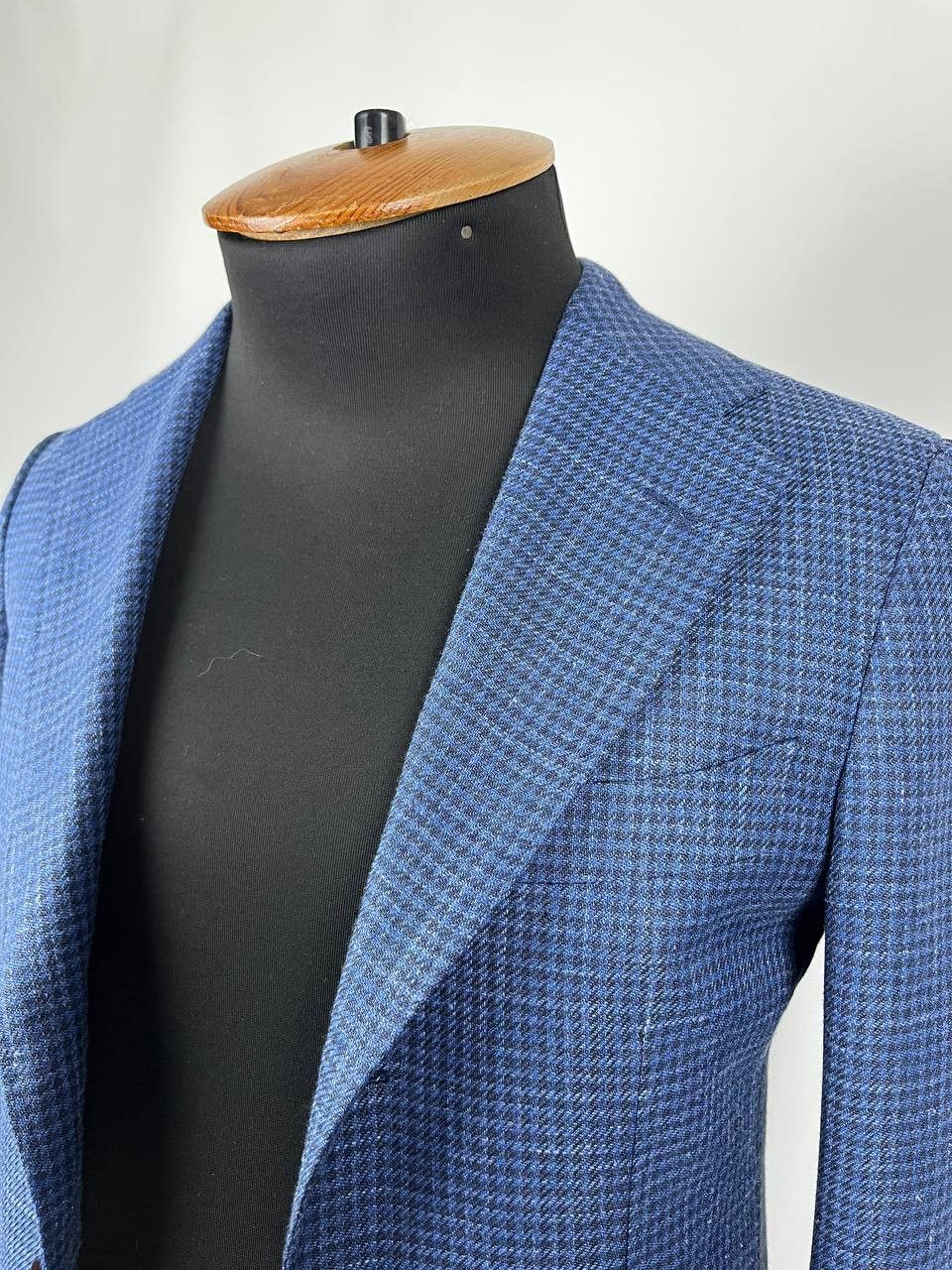 Suitsupply Suitsupply Havana Patch Wool Silk Linen Check Blue Blazer Size 44R - 5 Thumbnail