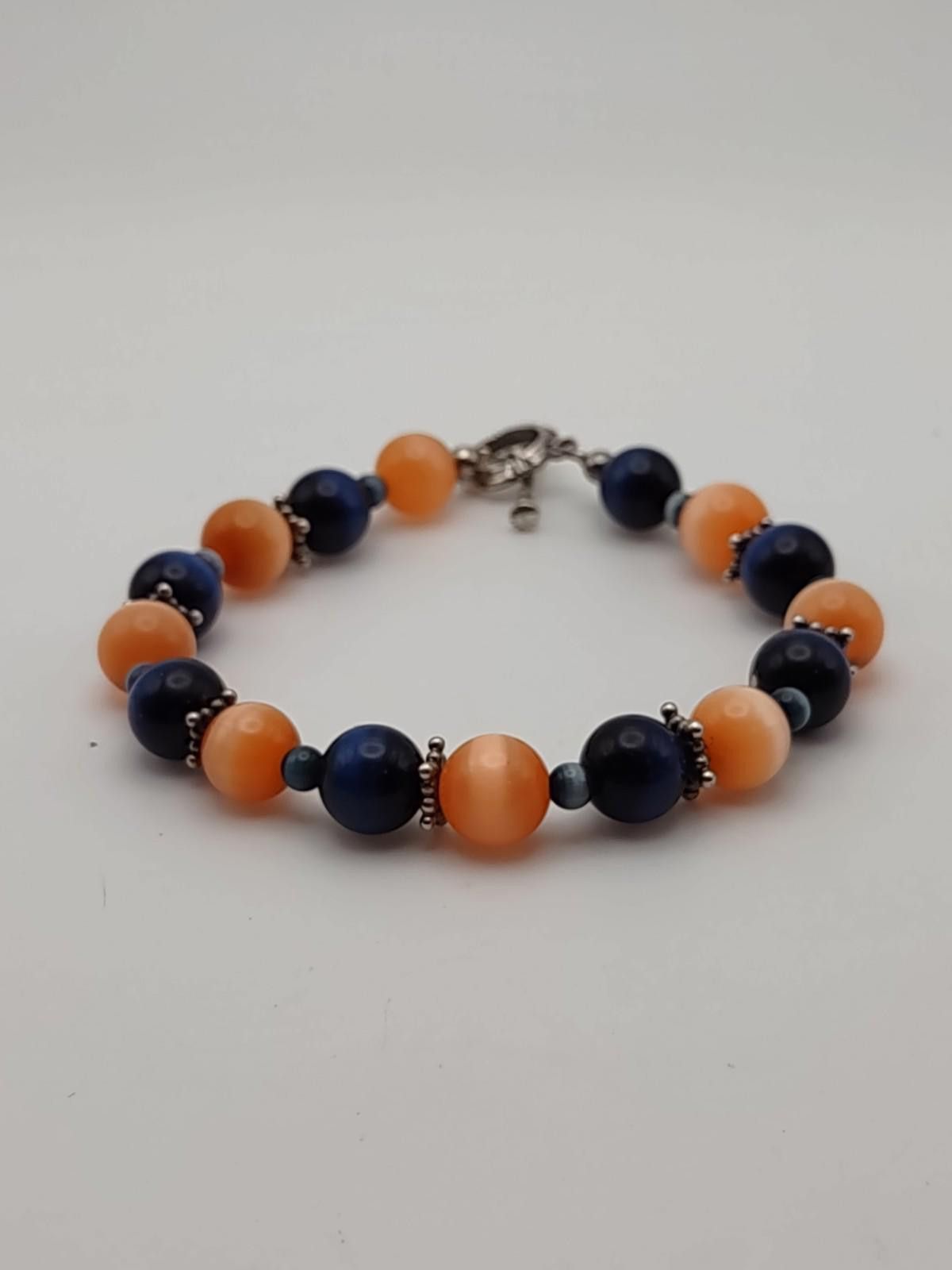 The Unbranded Brand Vtg 925 Sterling Silver Fiber Optic Cat's Eye Bracelet Size ONE SIZE - 1 Thumbnail