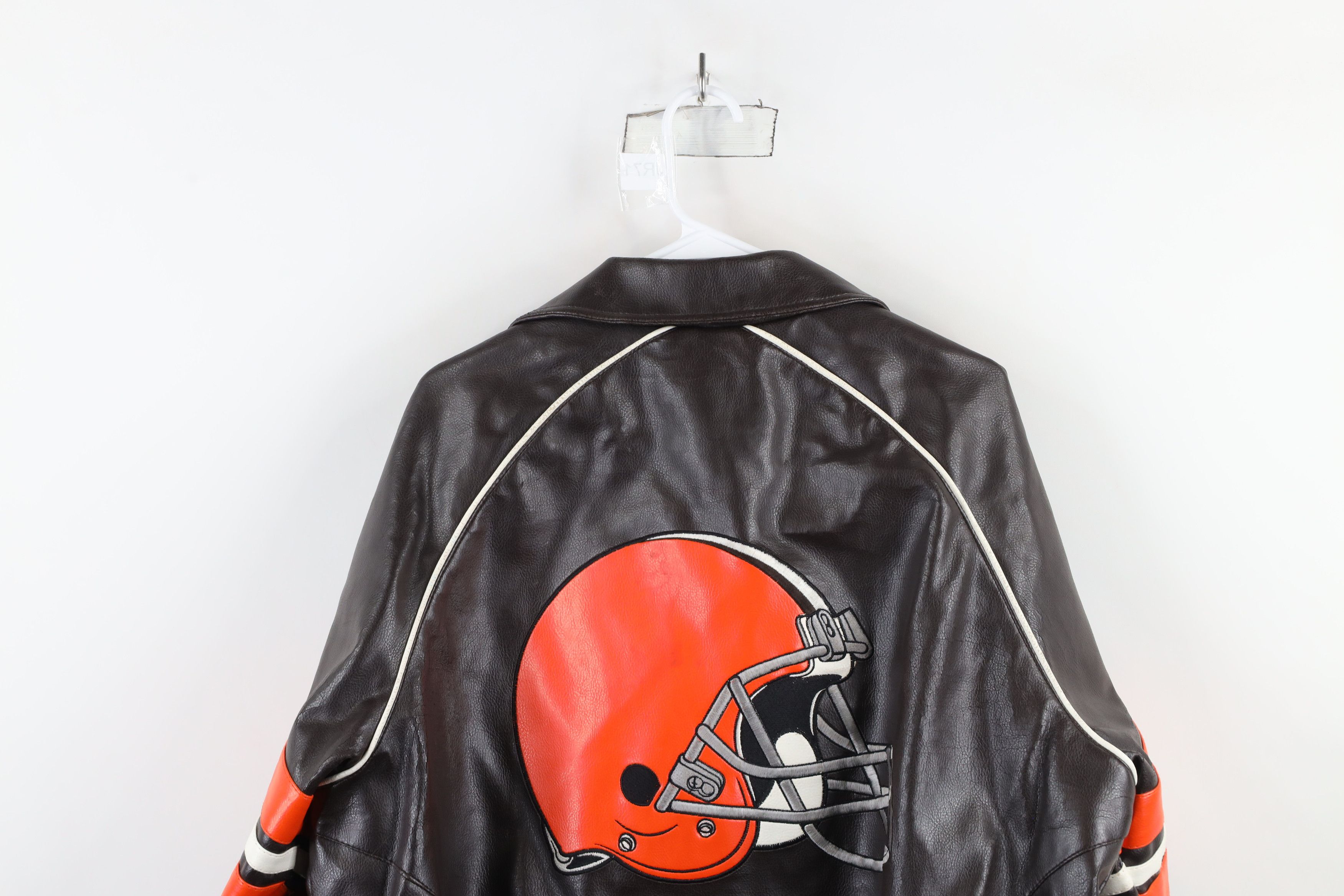 Vintage Vintage 90s Y2K Leather Cleveland Browns Football Jacket Size US L / EU 52-54 / 3 - 15 Thumbnail