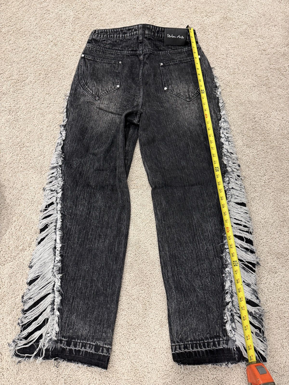 Other Black Wash Heavily Distressed Baggy Jeans Stolen Arts Size US 34 / EU 50 - 4 Thumbnail
