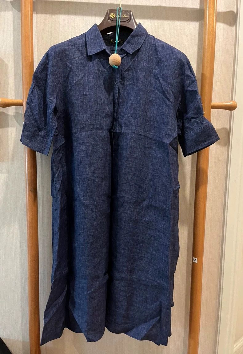 Loro Piana LORO PIANA Blue denim linen dress Size XS / US 0-2 / IT 36-38 - 1 Thumbnail
