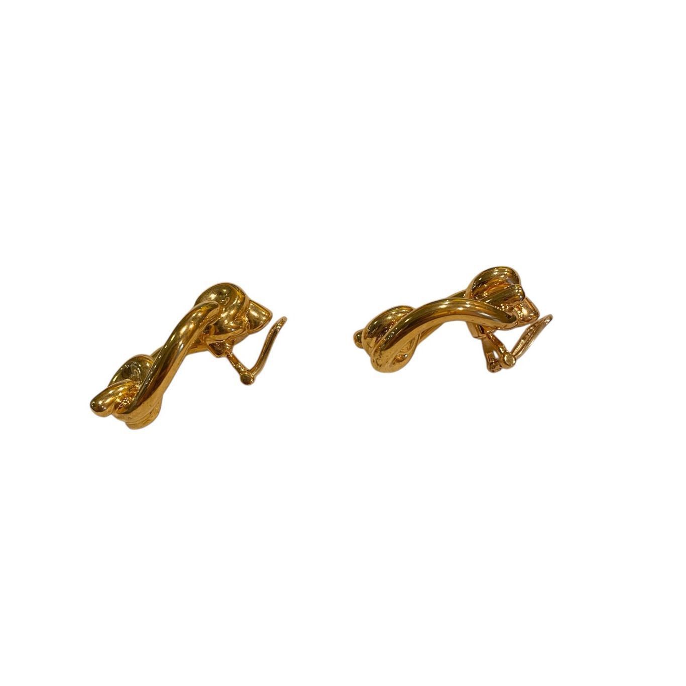 Saint Laurent Paris SAINT LAURENT Hoop Earrings in Or Laiton Size ONE SIZE - 4 Thumbnail