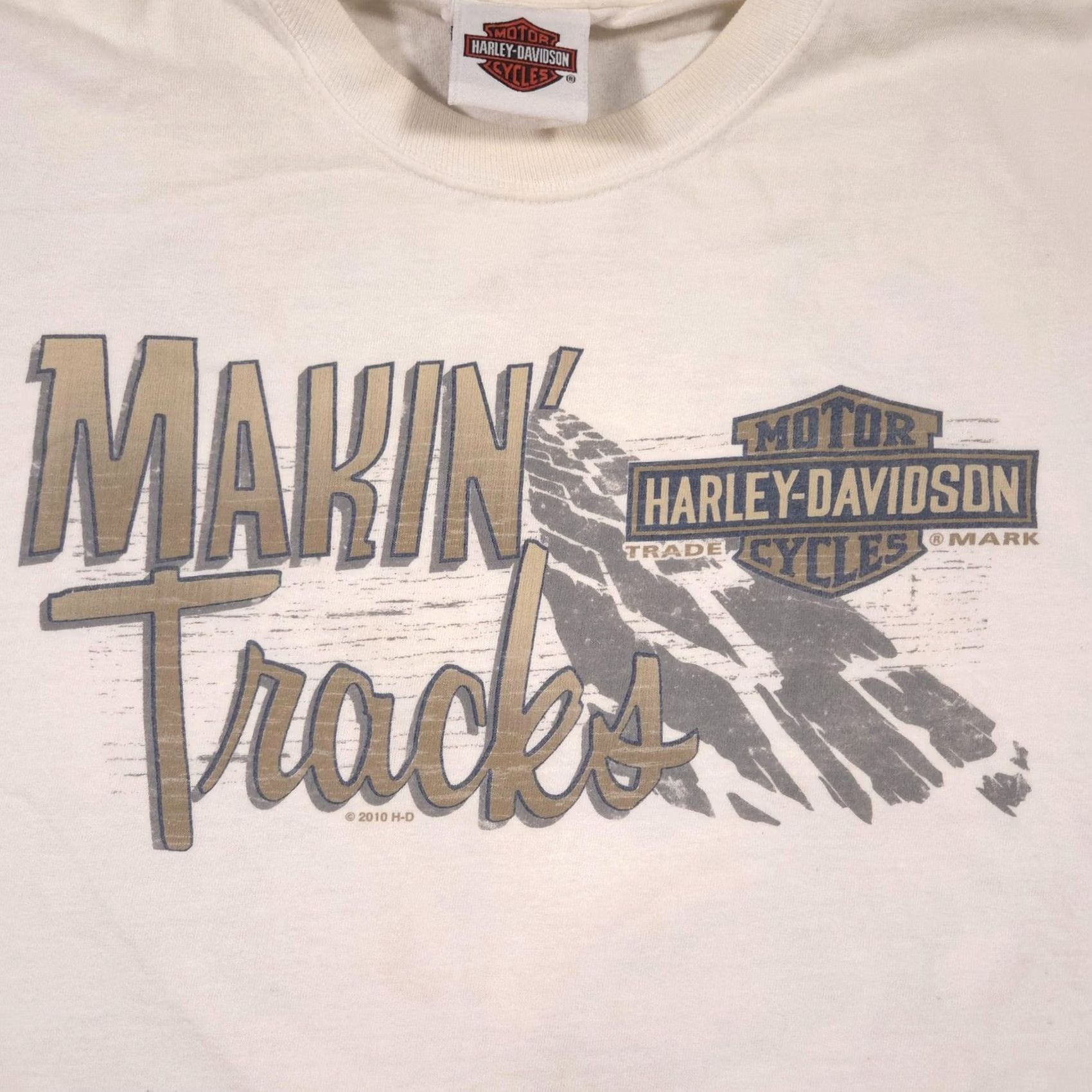 Harley Davidson Harley-Davidson Shirt Mens XL Makin' Tracks Glacier Kalispell Montana Graphic Crew Neck Short Sleeve White Jersey Vintage: No Size US L / EU 52-54 / 3 - 4 Thumbnail