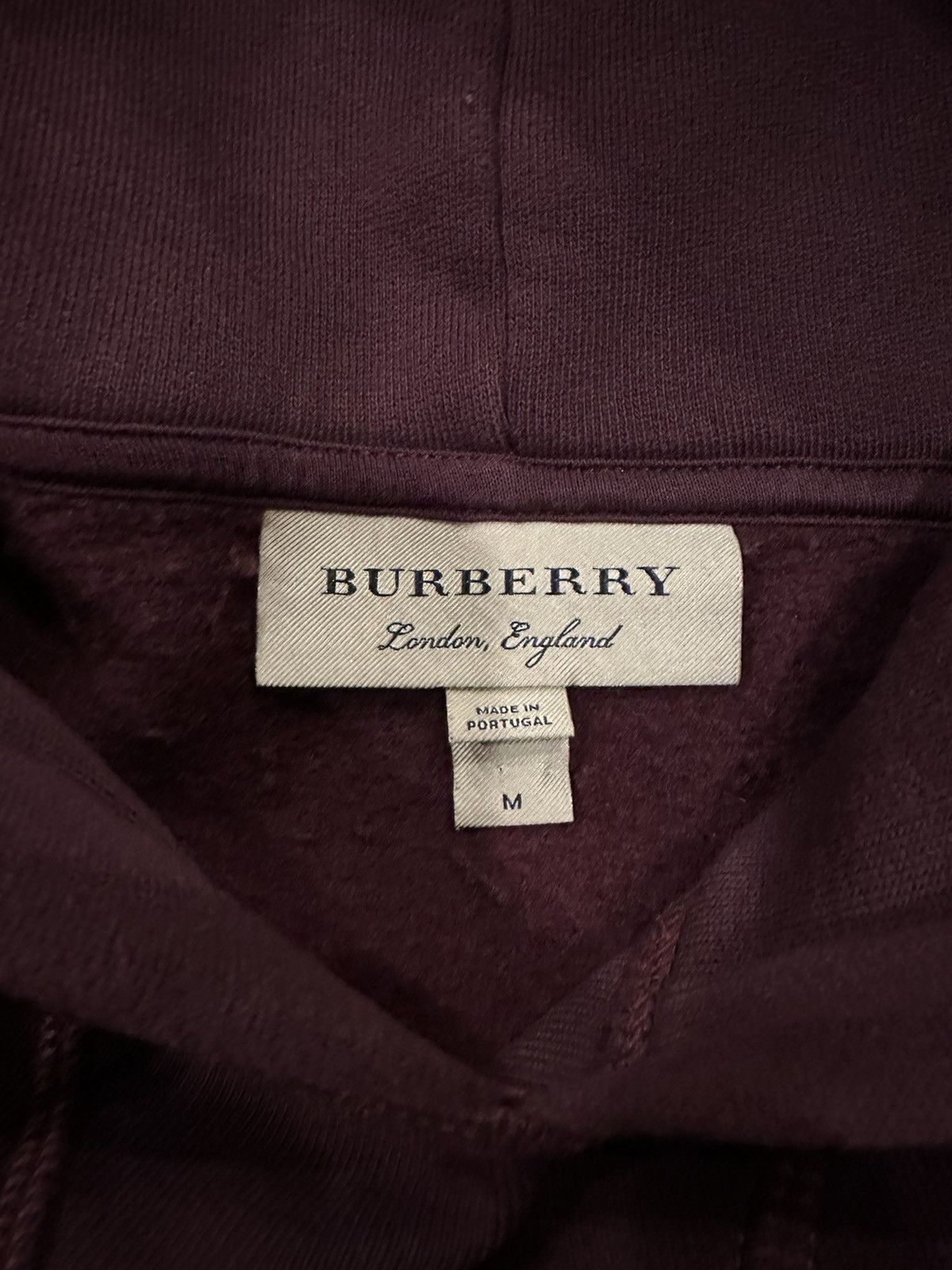 Burberry Burberry London England Wine / Grey Striped Pullover Hoodie Size US M / EU 48-50 / 2 - 8 Thumbnail