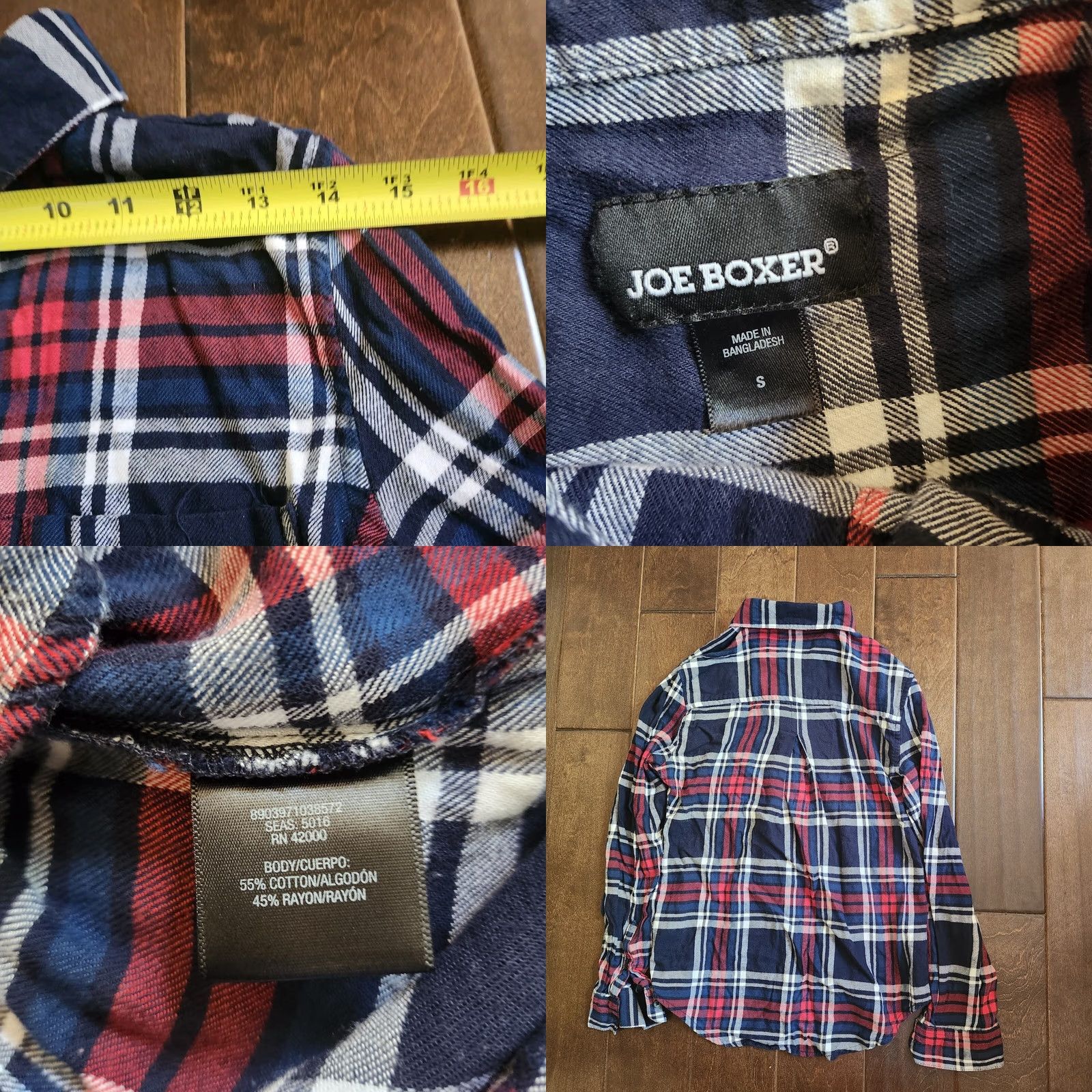 Joe Boxer Joe Boxer Men's Plaid Flannel Button Shirt - Size S - Multicolor, Long Sleeve, Casual, 90s Theme, Regular Fit, Machine Washable Size US S / EU 44-46 / 1 - 9 Thumbnail