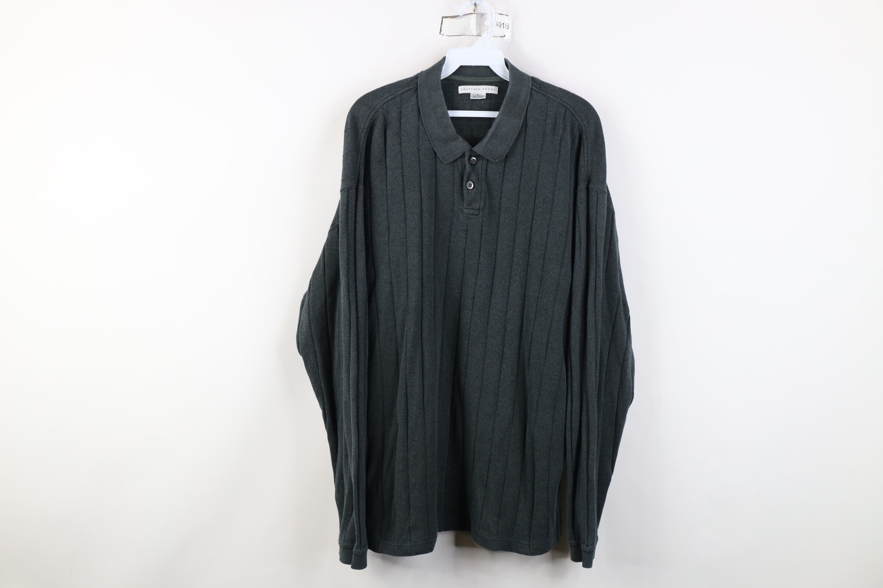 Vintage Vintage 90s Streetwear Knit Long Sleeve Rugby Polo Green Size US XL / EU 56 / 4 - 1 Thumbnail