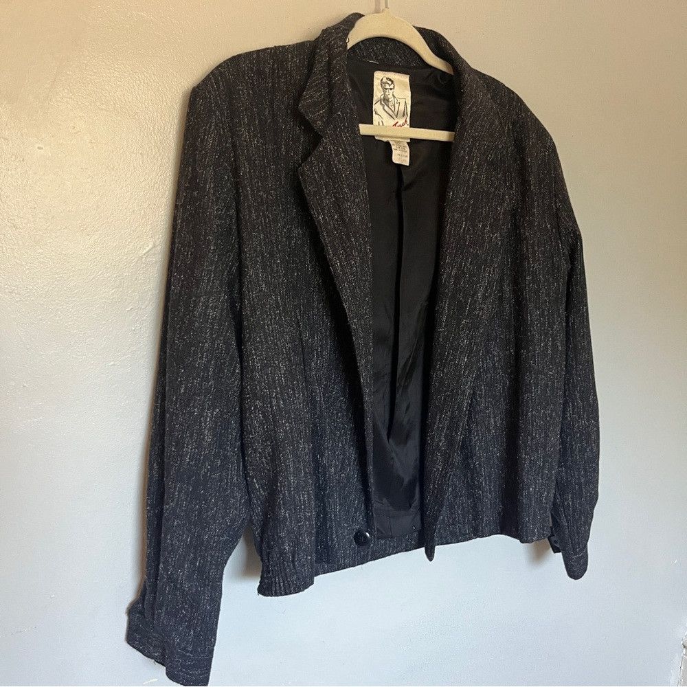 Designer Vintage Women’s Touch Suit Jacket Blazer Grey Black Medium Size M / US 6-8 / IT 42-44 - 1 Thumbnail