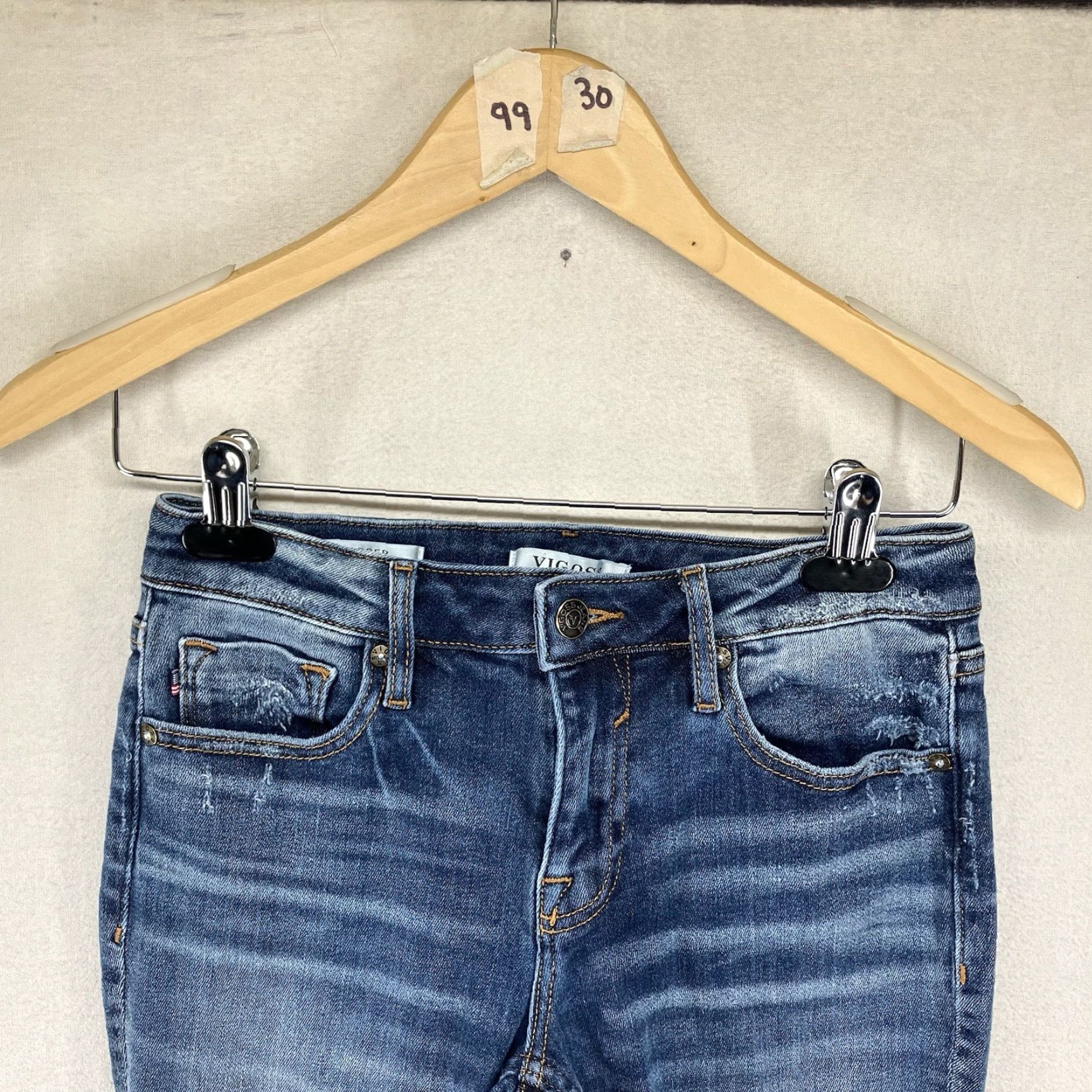 Vintage VIGOSS Jagger Skinny Jeans Distressed Stretch Women’s 28x27 Jeans Size 26" / US 2 / IT 38 - 5 Thumbnail