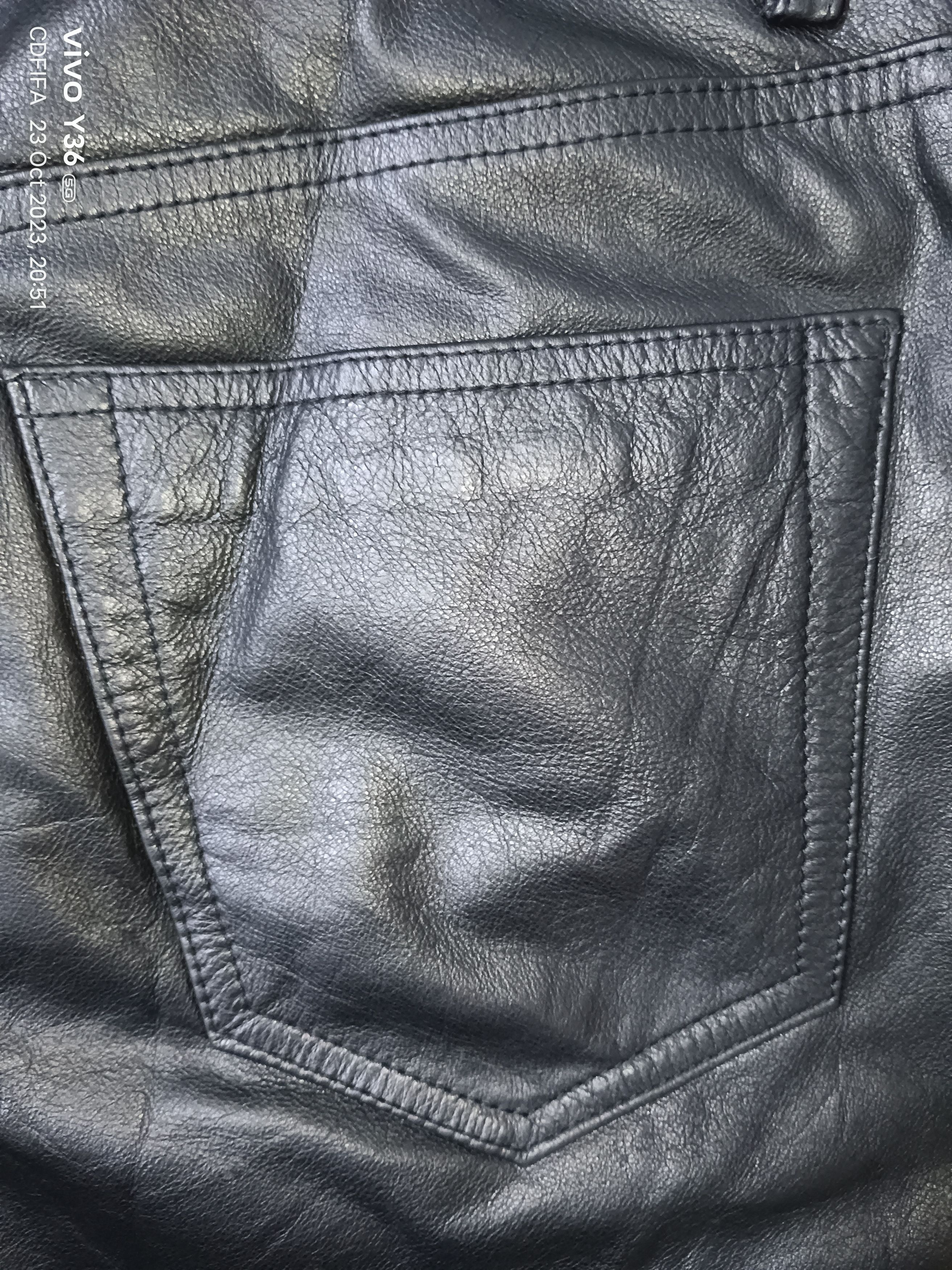 Louis Philippe Louis Chavlon Genuine Leather Pants Size US 28 / EU 44 - 9 Thumbnail