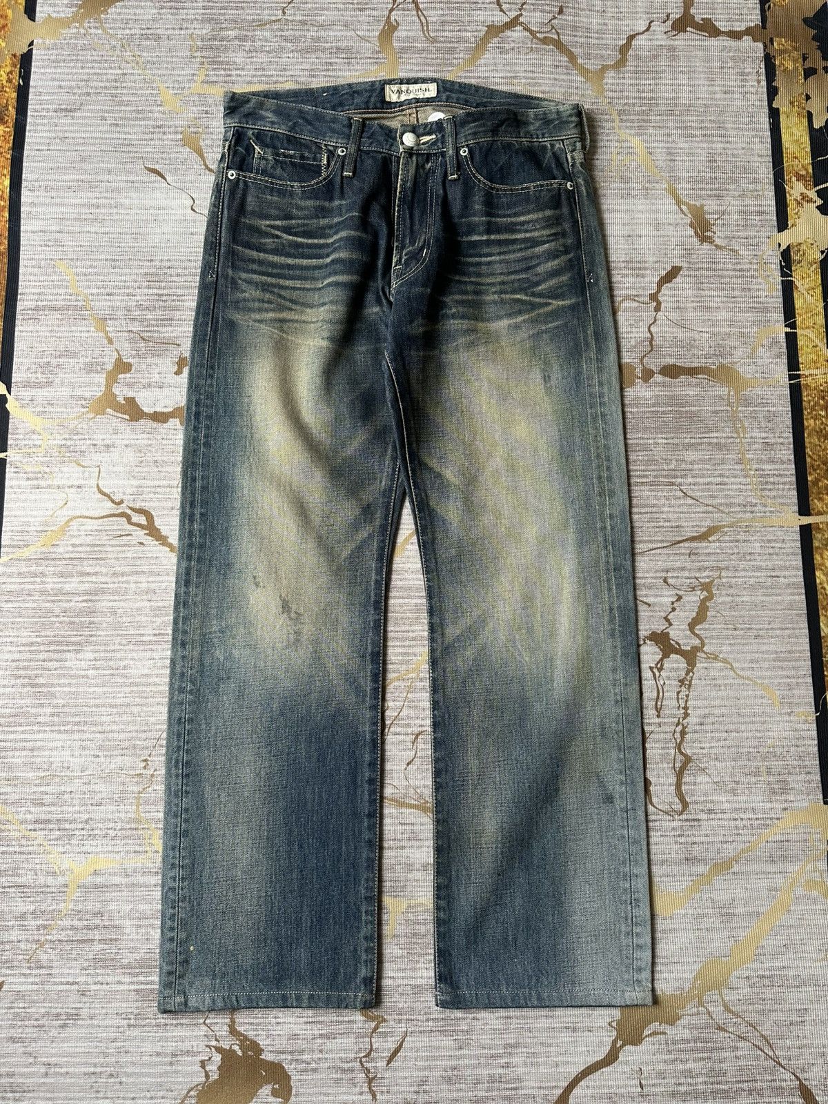 Vanquish Vanquish Tokyo Japan Blue Faded Denim Design Claw Marks Size US 33 - 2 Thumbnail