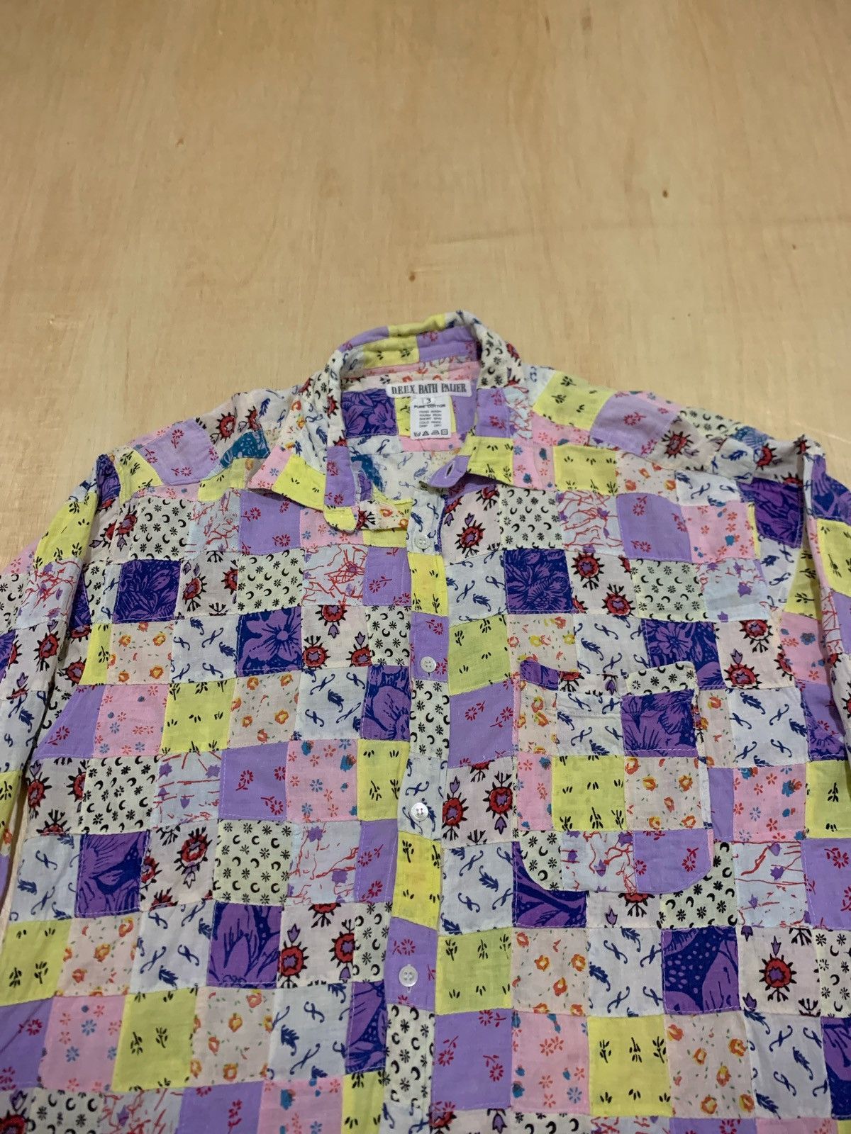 Comme des Garcons × Japanese Brand Vintage D.E.U.X. Bath Palier Patchwork Shirt Size US L / EU 52-54 / 3 - 2 Thumbnail