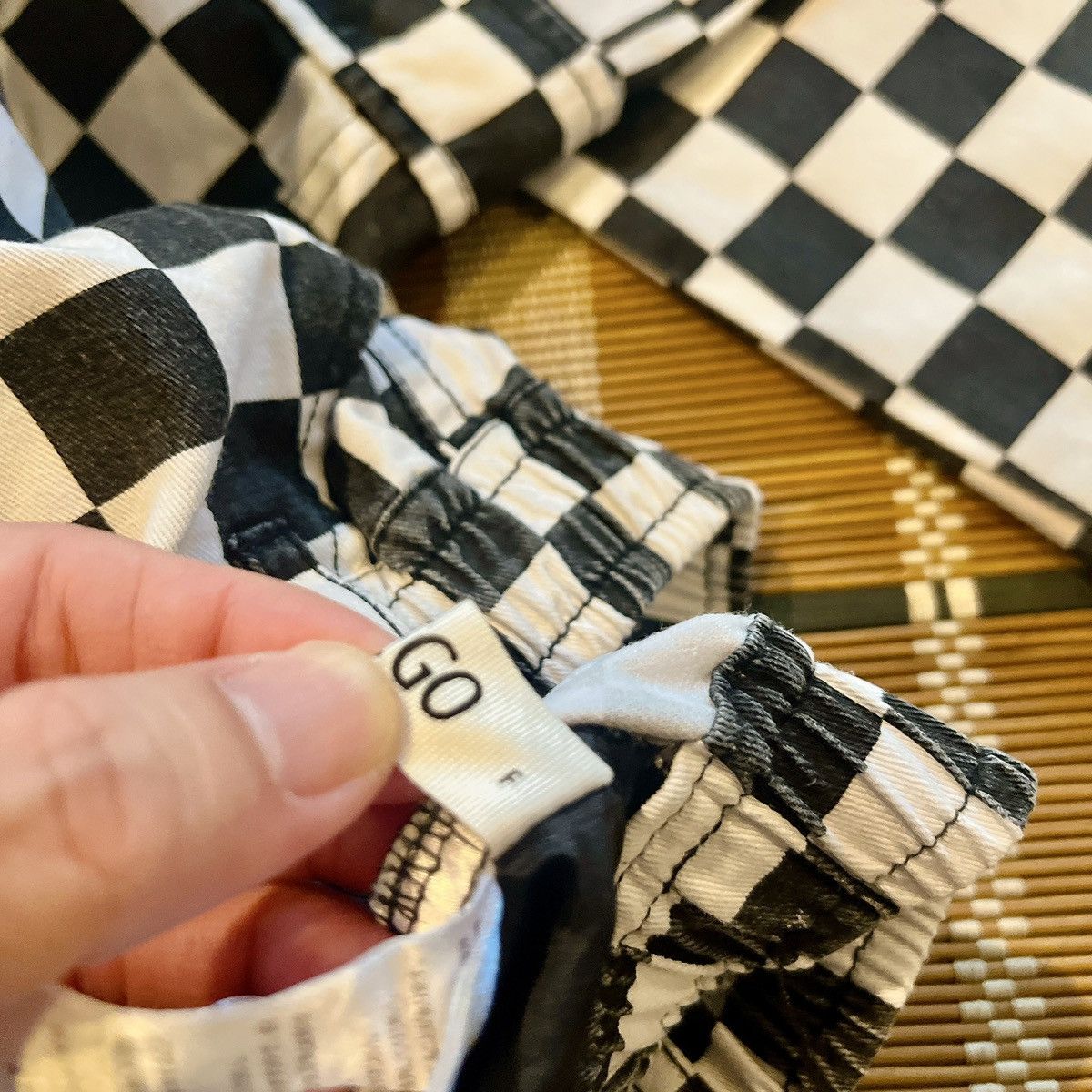Japanese Brand × Vintage VTG White Checkerboard Pants With Flared Legs Size US 34 / EU 50 - 10 Thumbnail