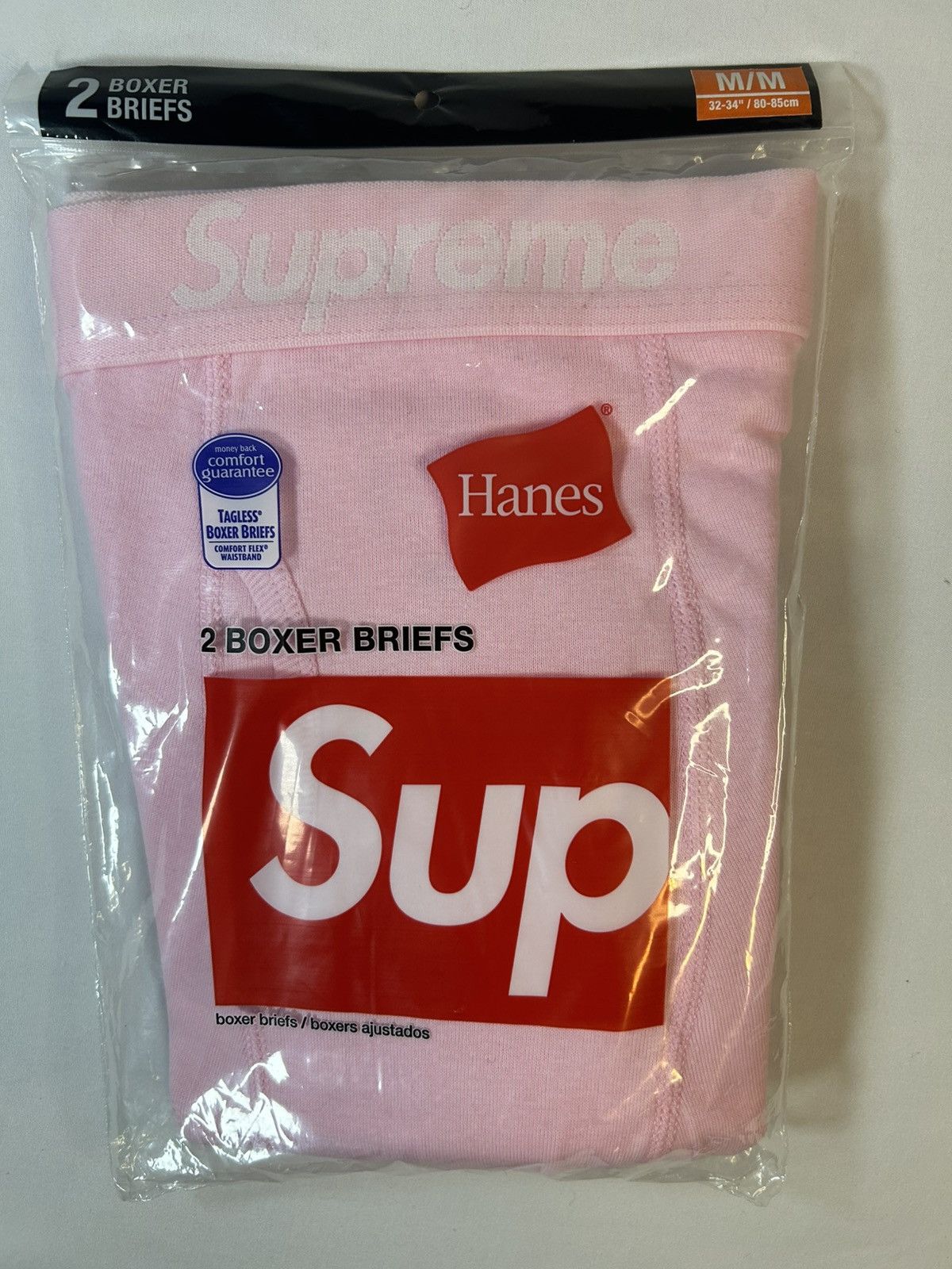 Hanes × Supreme Boxer Brief (2 Pack) Pink FW21 - Medium Size US 32 / EU 48 - 2 Thumbnail
