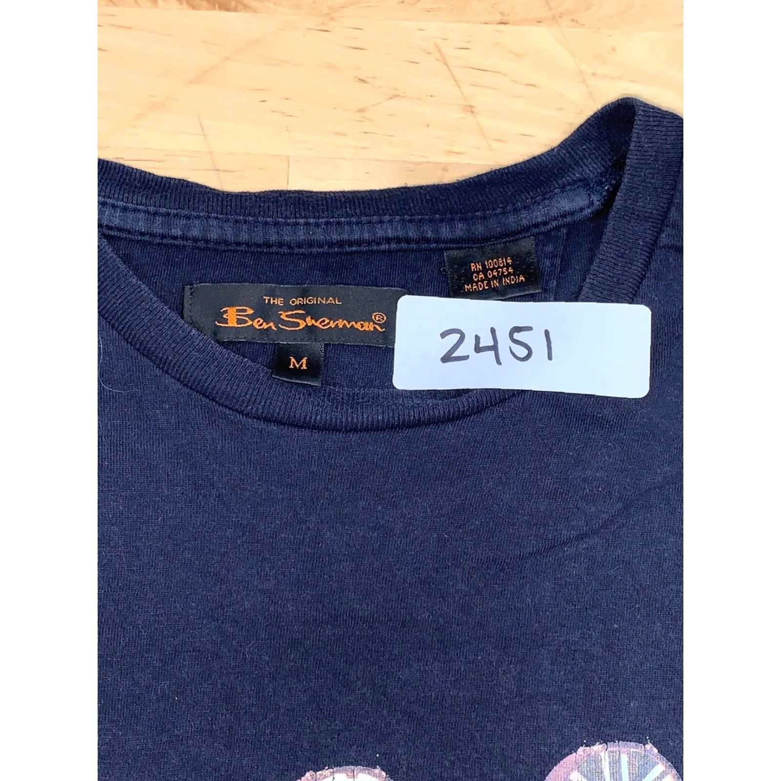 Ben Sherman Ben Sherman T-Shirt Short Sleeve Crew Neck Solid Blue Medium Mens Size US M / EU 48-50 / 2 - 3 Thumbnail