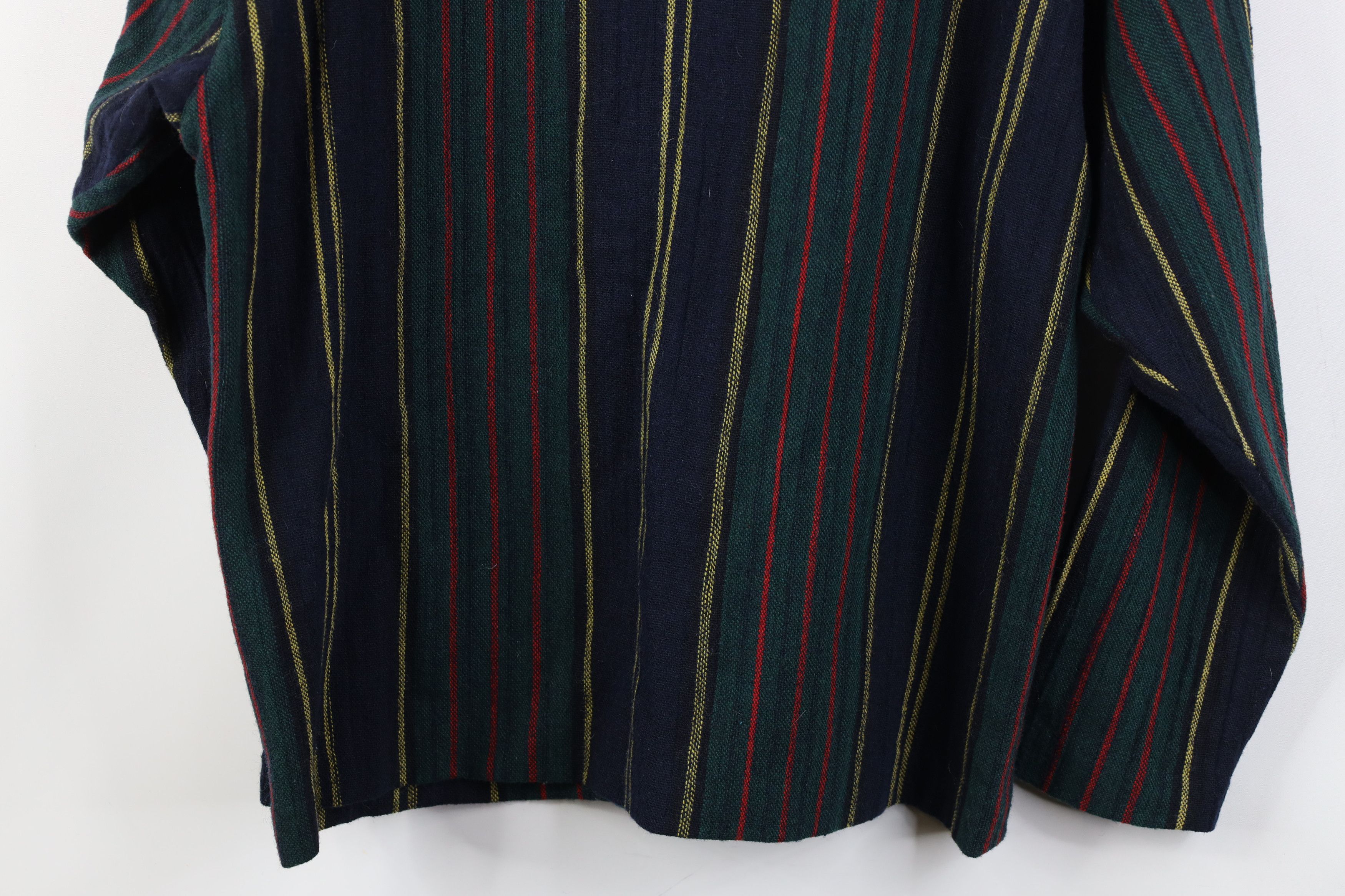 Vintage Vintage 90s Streetwear Wool Blend Knit Striped Button Shirt Size M / US 6-8 / IT 42-44 - 12 Thumbnail