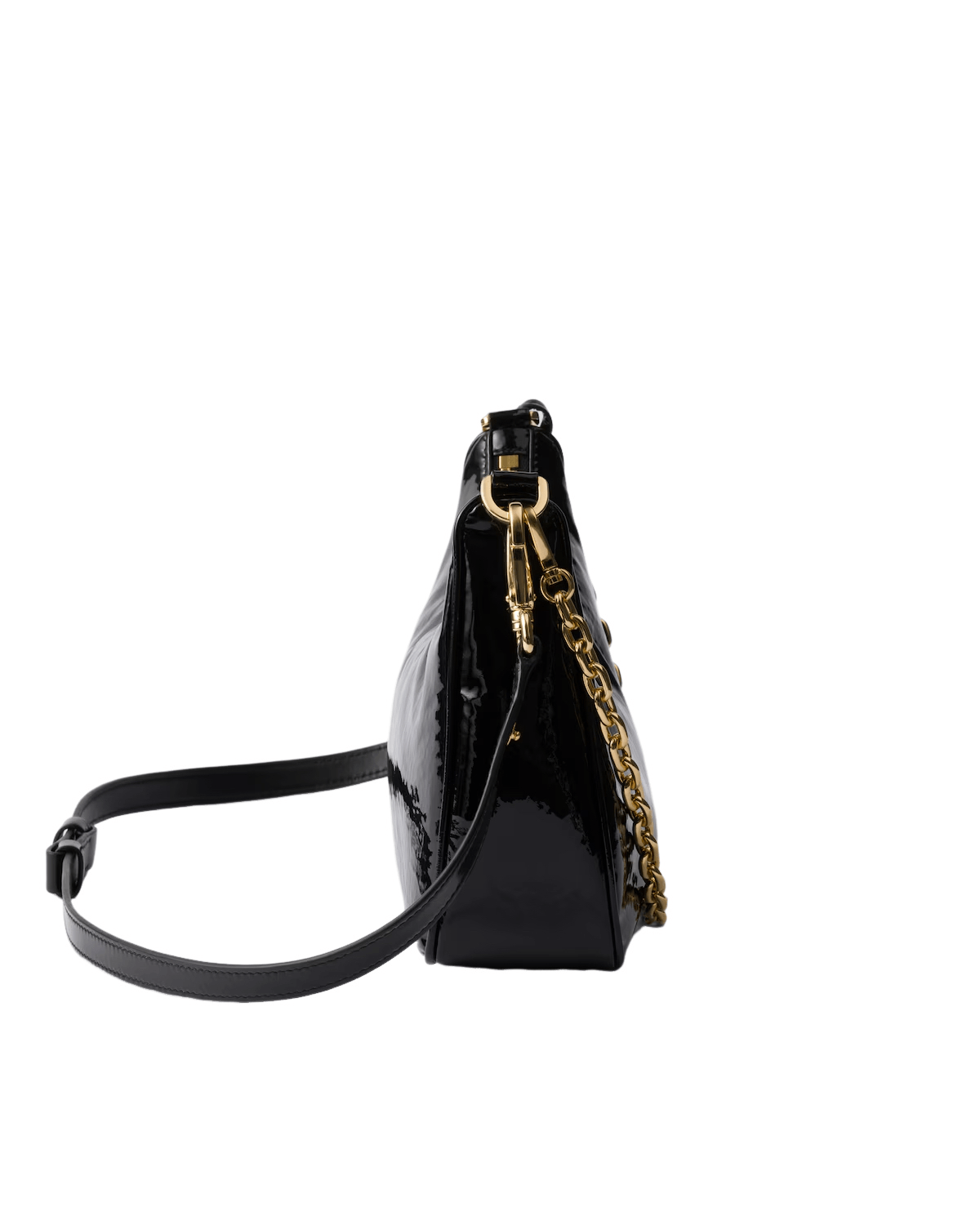 Prada PRADA Re-Nylon Mini Black Pat. Leather Shoulder Bag New Size ONE SIZE - 4 Thumbnail