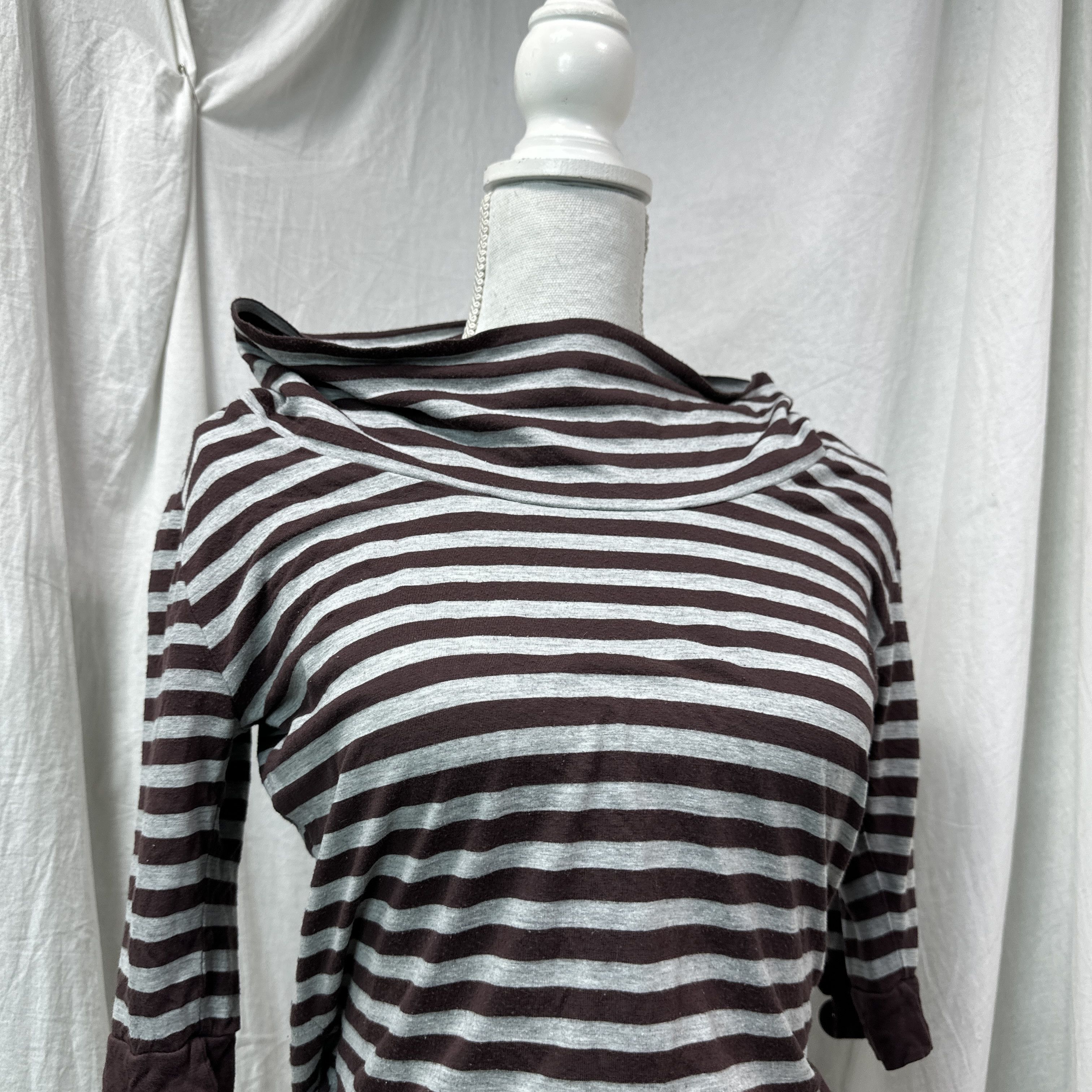 Vintage Vintage Avant Garde Grunge Striped Big Collar Top 00s Size M / US 6-8 / IT 42-44 - 7 Thumbnail