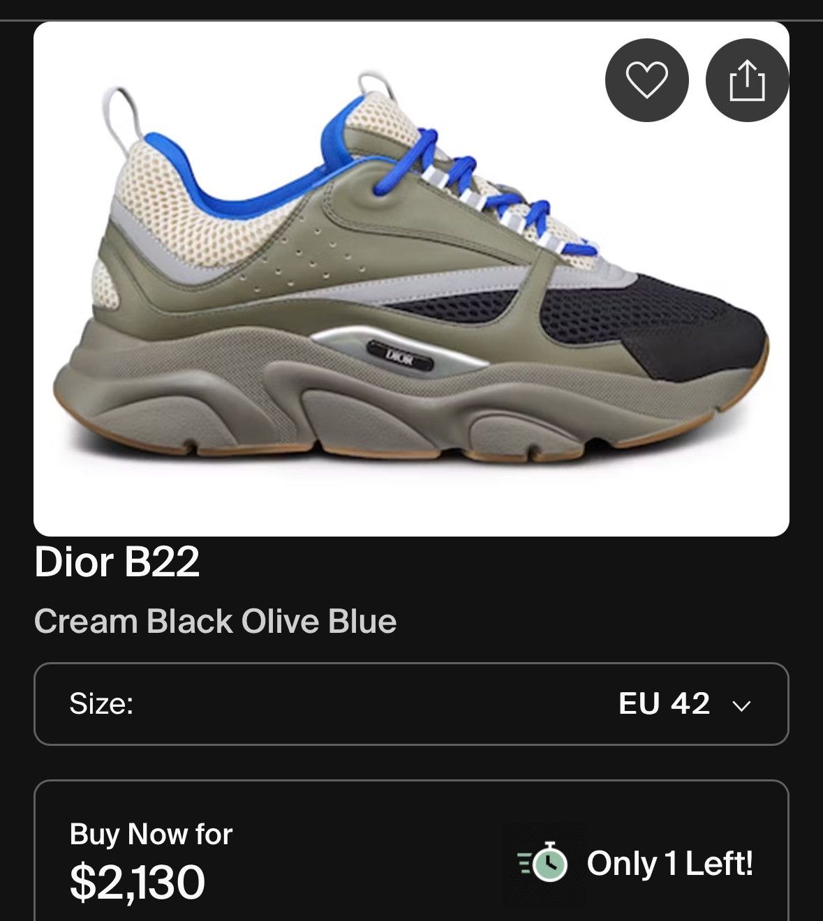 Dior Dior B22 Olive Cream size 42 US 9 Size US 9 / EU 42 - 10 Thumbnail