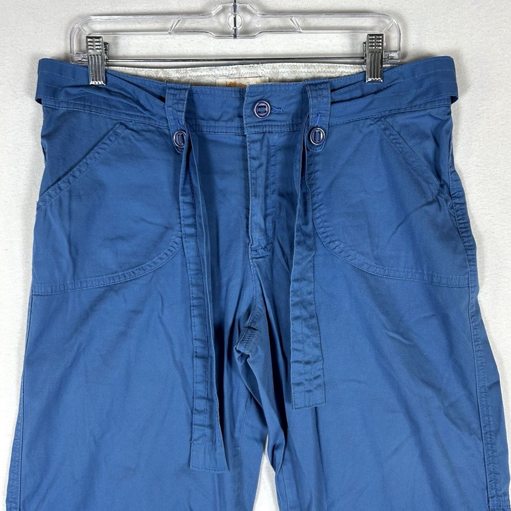 Lee Lee Capri Pants Women's 12 Blue Belted Size 34" / US 12 / IT 48 - 2 Thumbnail