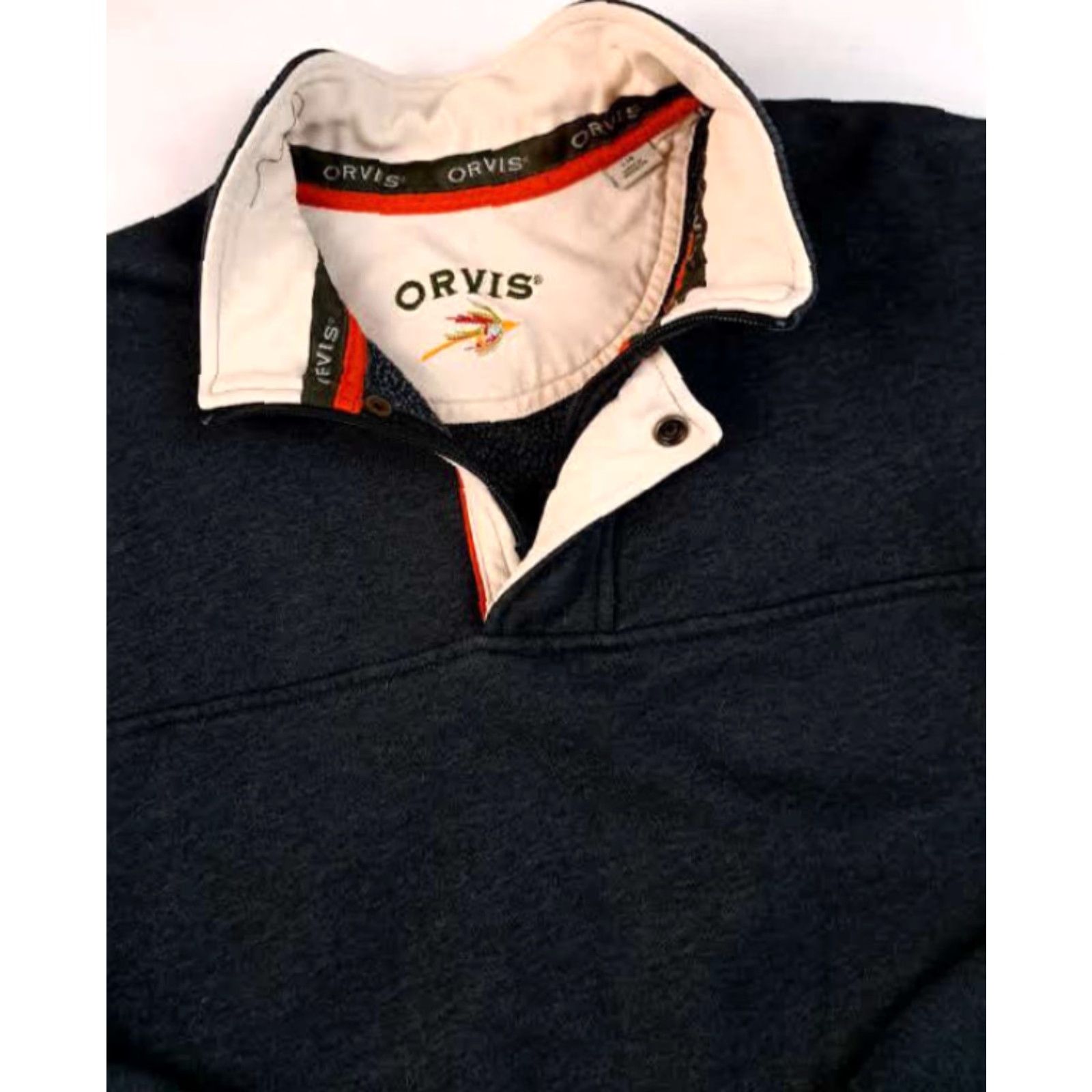 Orvis Orvis Sweatshirt 1/4 Button Dark Grey Large Cotton 80% Cotton 20% Polyester Outdoor Pullover Men Regular Nicaraguan EUC Size US L / EU 52-54 / 3 - 4 Thumbnail