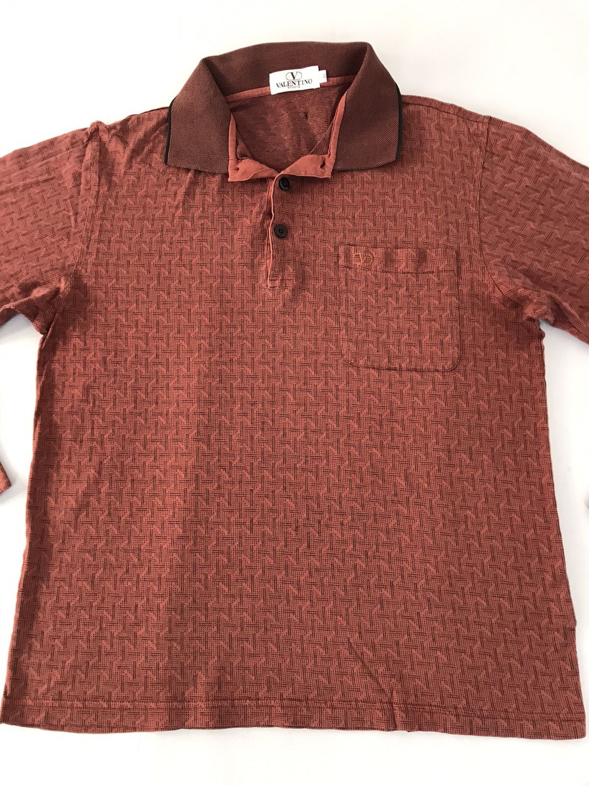 Designer Valentino Studio Single Pocket Longsleeve Polo Printed Size US M / EU 48-50 / 2 - 3 Thumbnail
