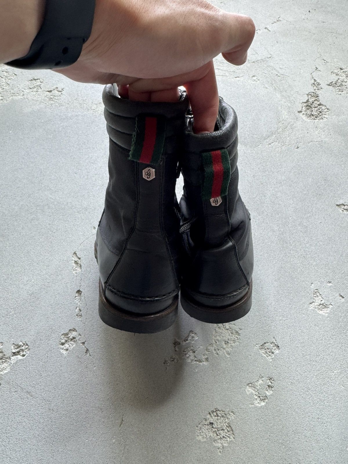 Gucci Black Gucci Leather Combat Boots Size US 7 / EU 40 - 4 Thumbnail