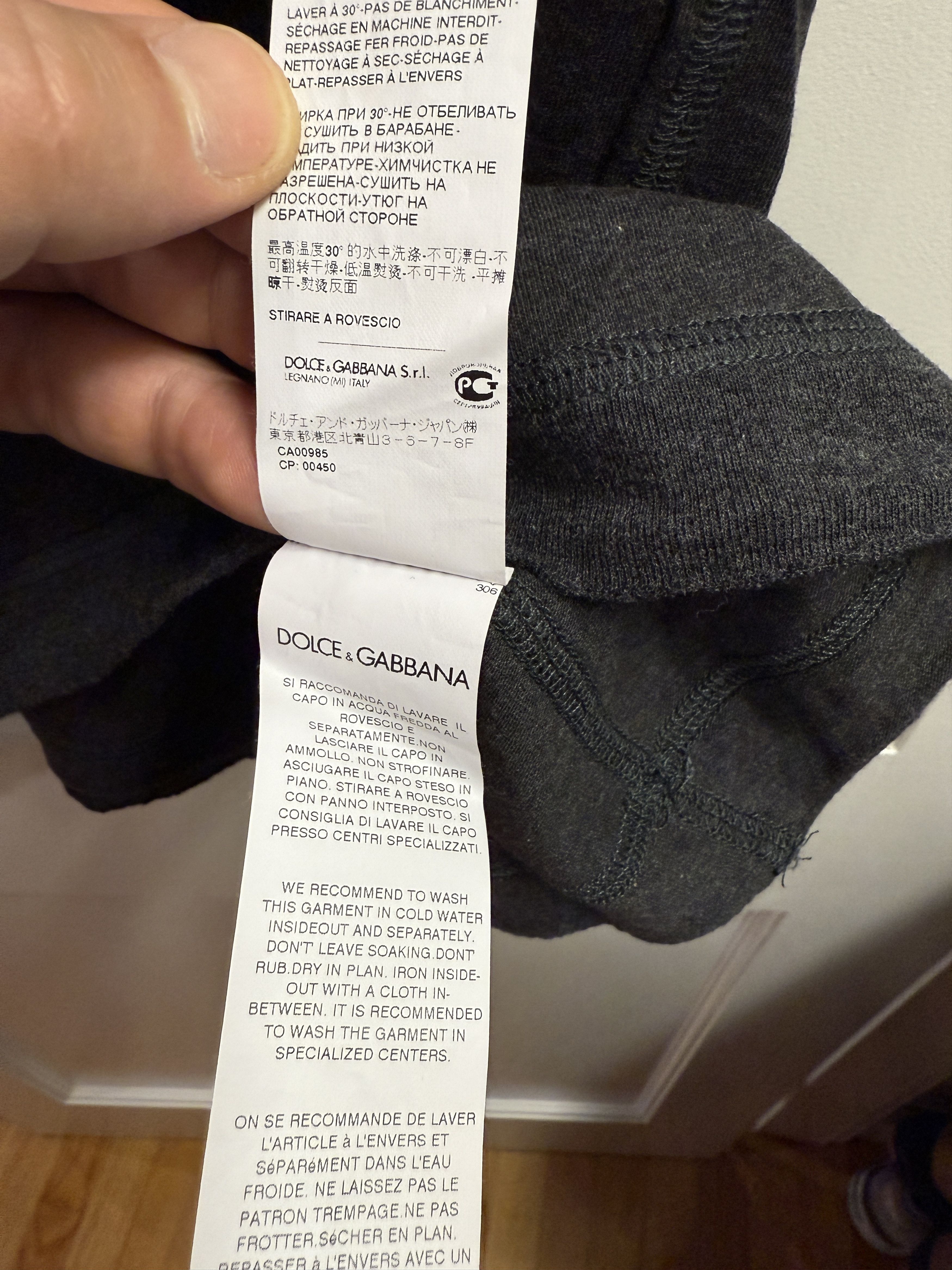 Dolce & Gabbana Dolce & Gabbana Charcoal Grey T-Shirt Size 56 Size US XL / EU 56 / 4 - 5 Thumbnail