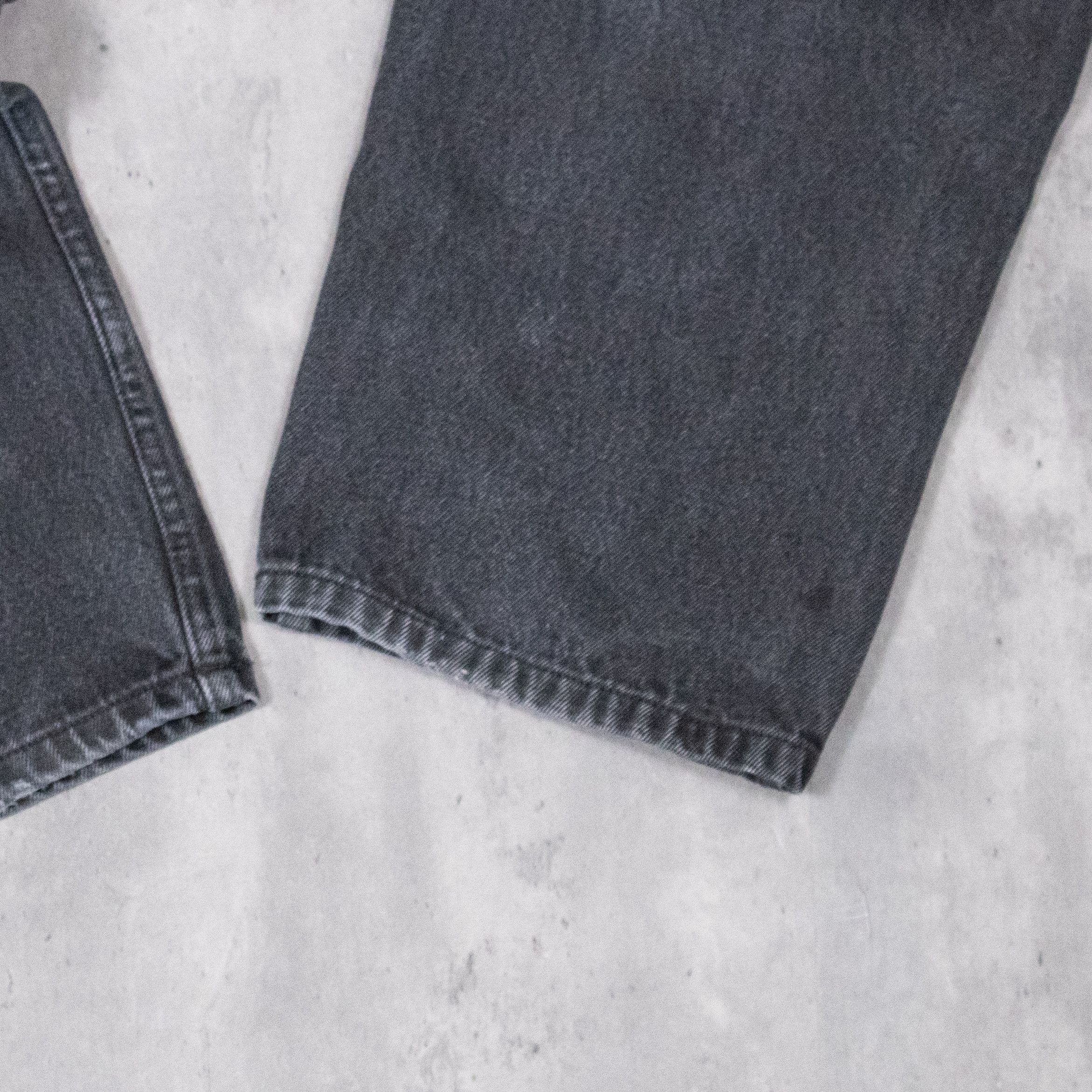Japanese Brand Vintage 1990's Baggy Relax Fit Slim Black Denim Jeans Pant's Size US 35 - 12 Thumbnail