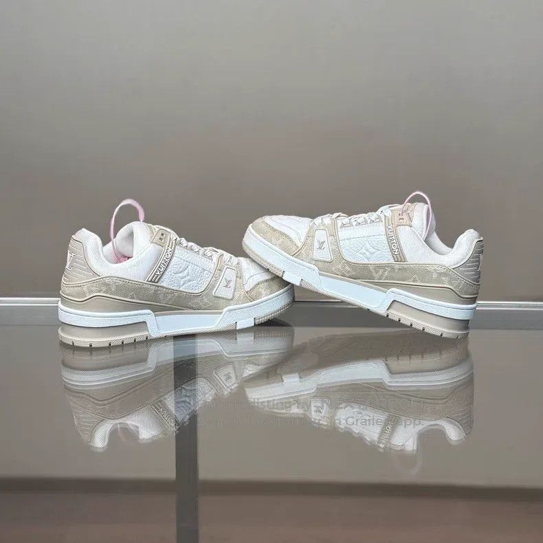 Louis Vuitton Louis Vuitton Trainer 25 New White Denim shoes Size US 6 / IT 36 - 6 Thumbnail