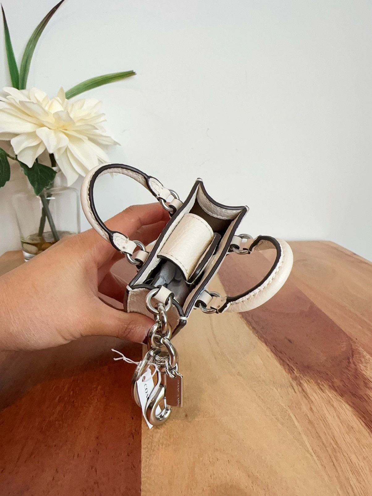 Coach NWT Coach North/South Mini Tote Bag Charm With Floral Print Size ONE SIZE - 6 Thumbnail
