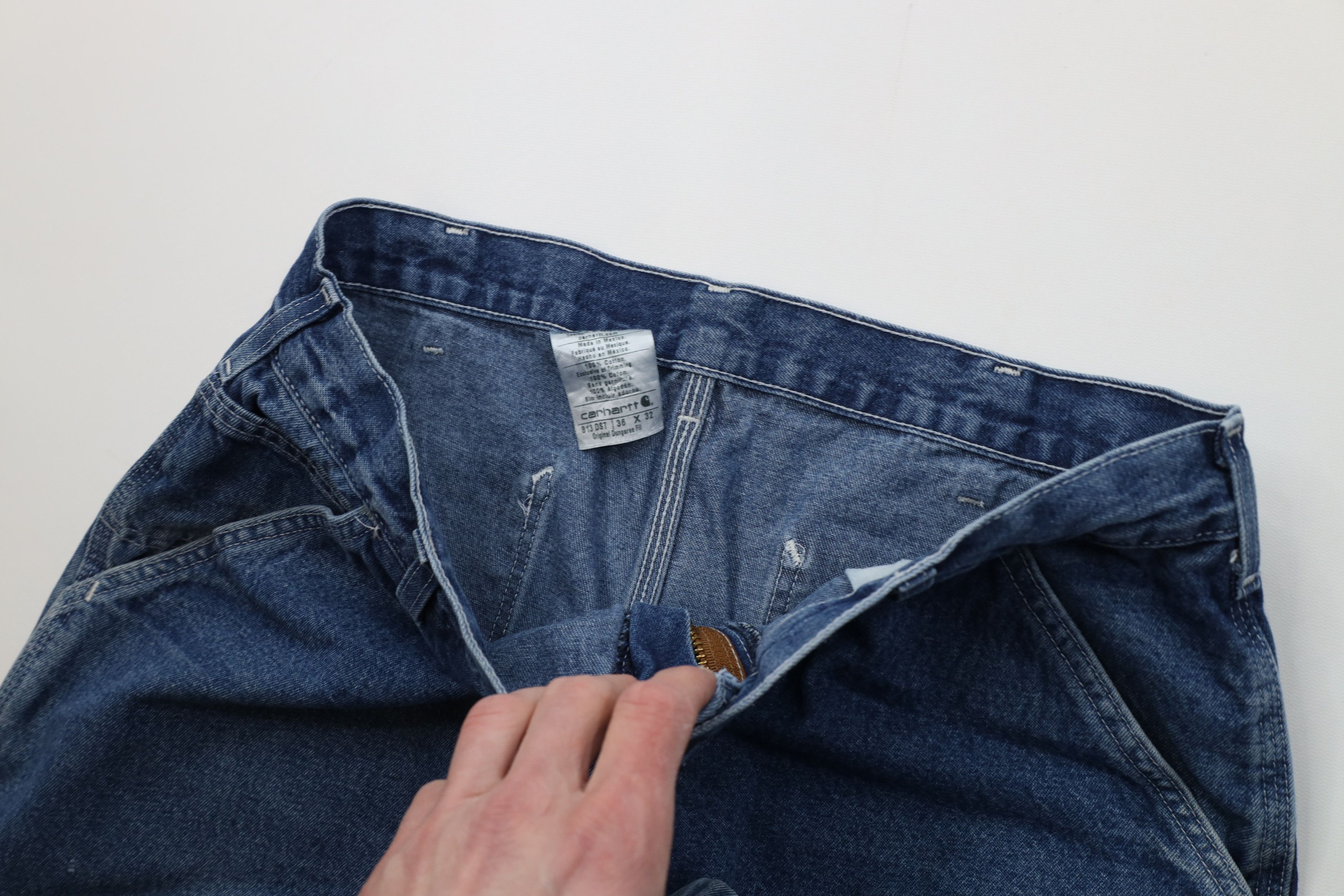 Carhartt Vintage Y2K Carhartt Wide Leg Dungaree Denim Jeans Blue Size US 36 / EU 52 - 11 Thumbnail