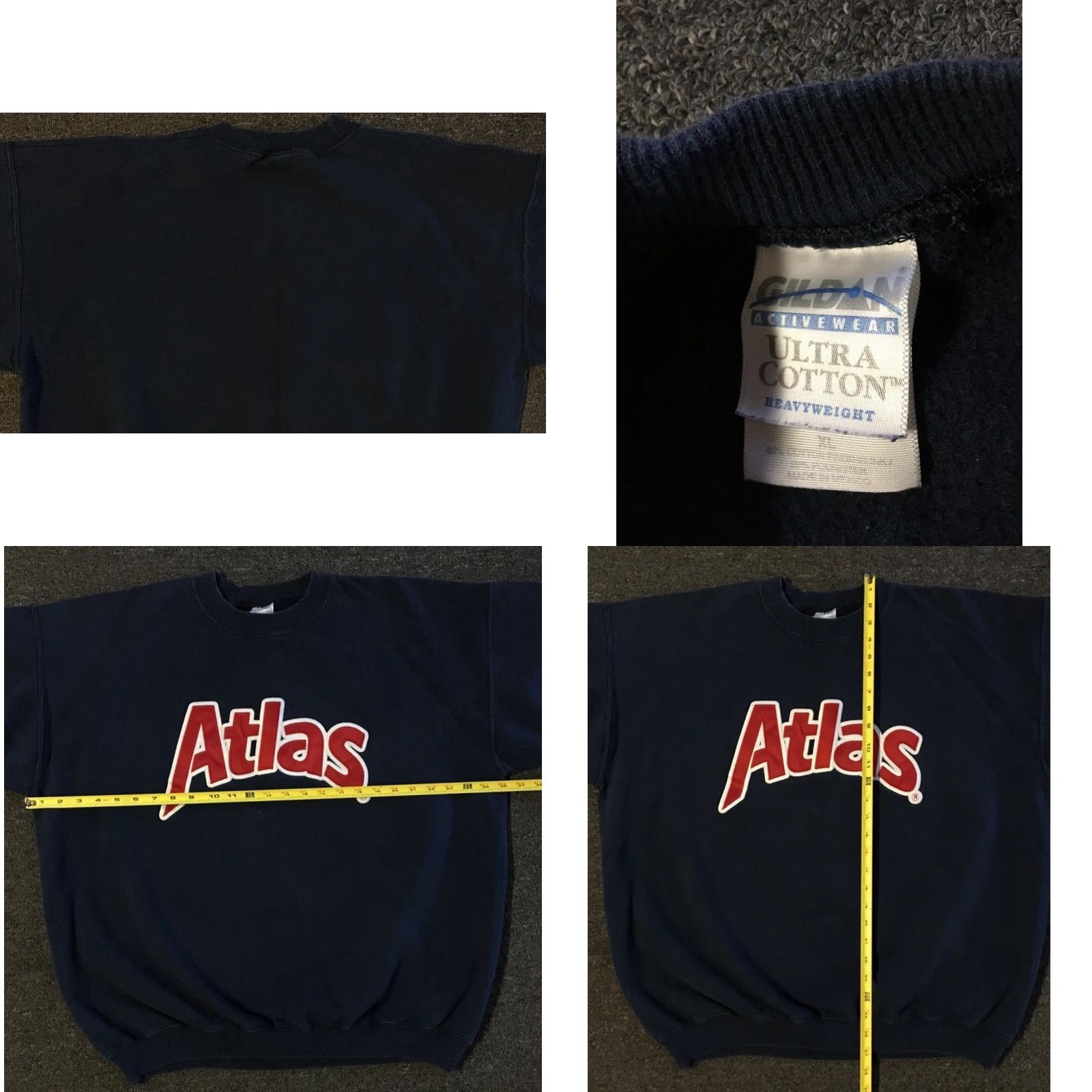 Vtg Atlas Skate Shop Faded Sweatshirt XL Skateboarding Surf Boxy Grunge Y2K 90s