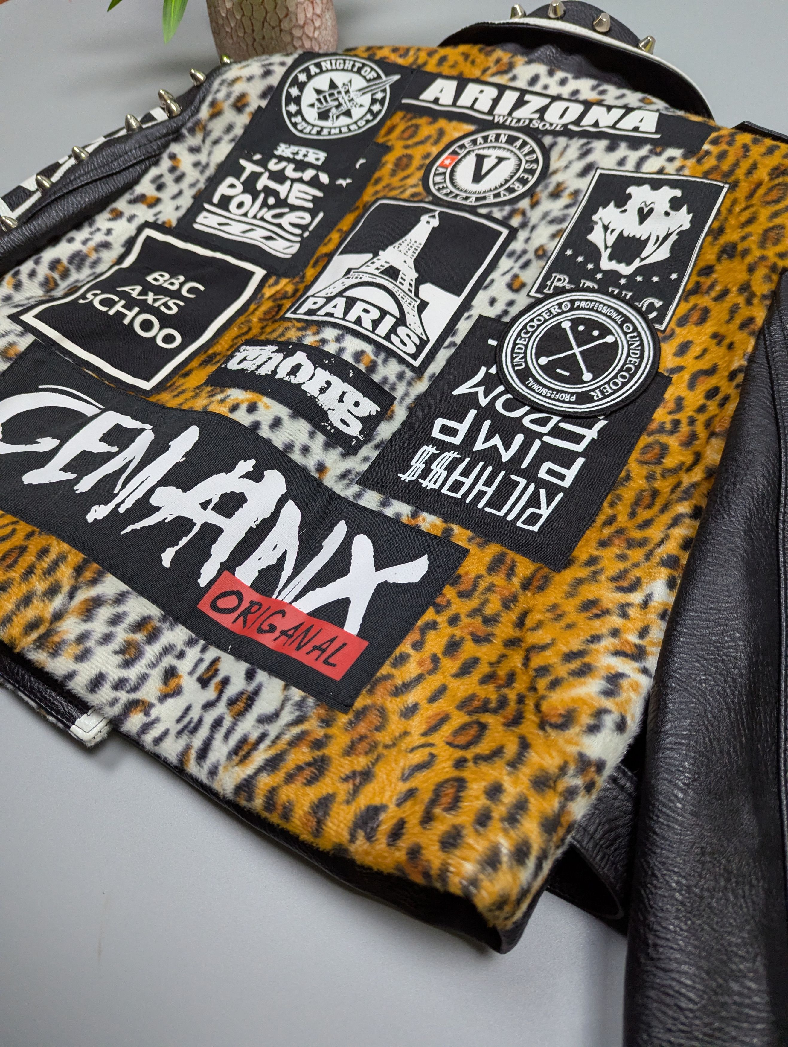 Hysteric Glamour Y2K Punk Rock Studded Graffiti Jacket Biker Leather Style Size M / US 6-8 / IT 42-44 - 21 Thumbnail