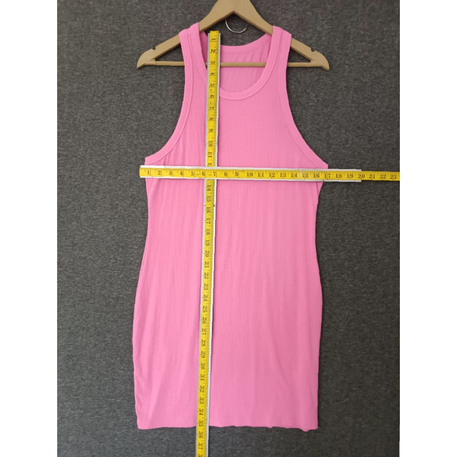 Pinko Tank Dress Ribbed Women's Sleeveless Bright Pink Midi XL Size M / US 6-8 / IT 42-44 - 4 Thumbnail