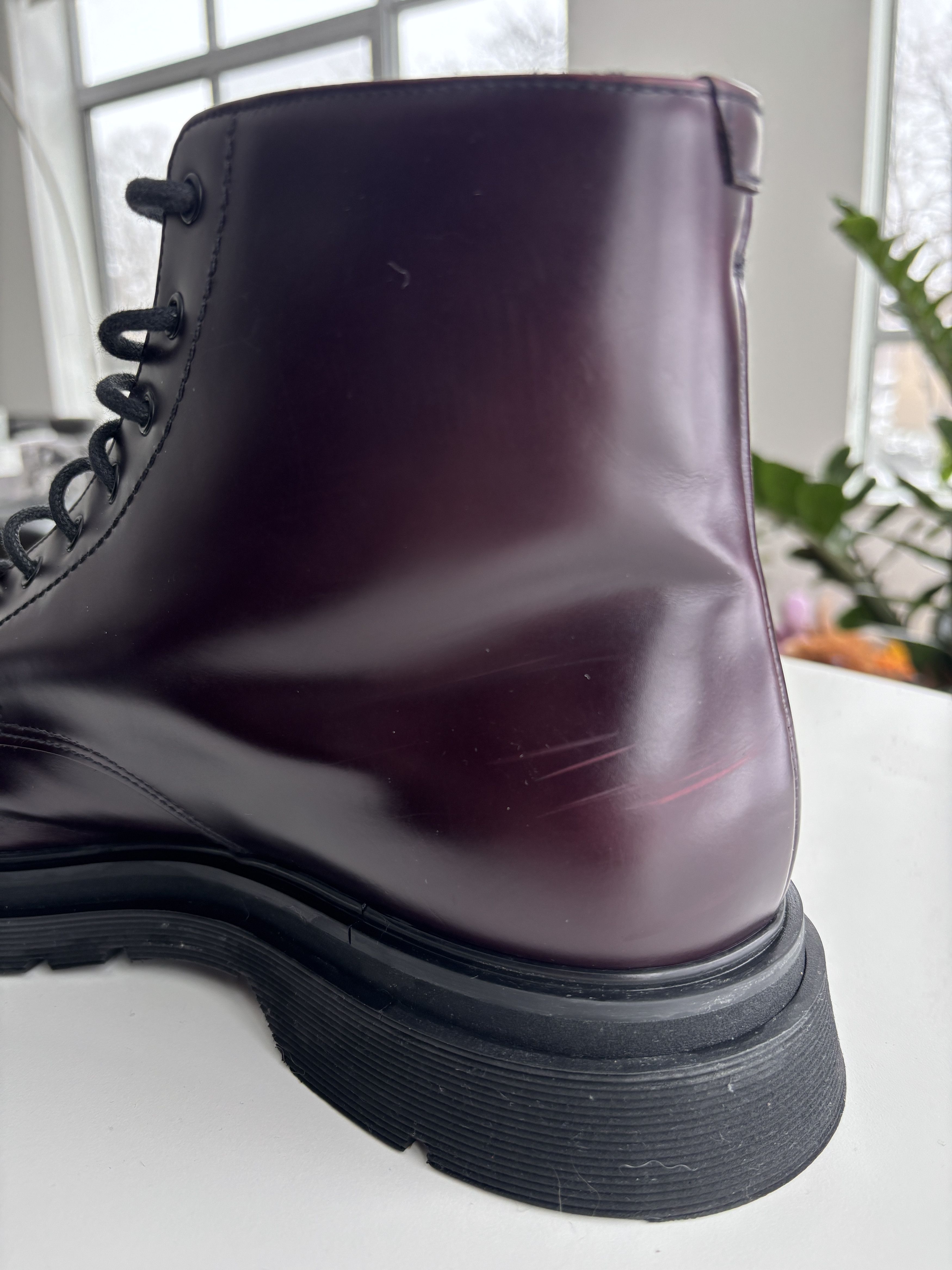 Prada Burgundy Combat Boots Size US 10 / EU 43 - 8 Thumbnail